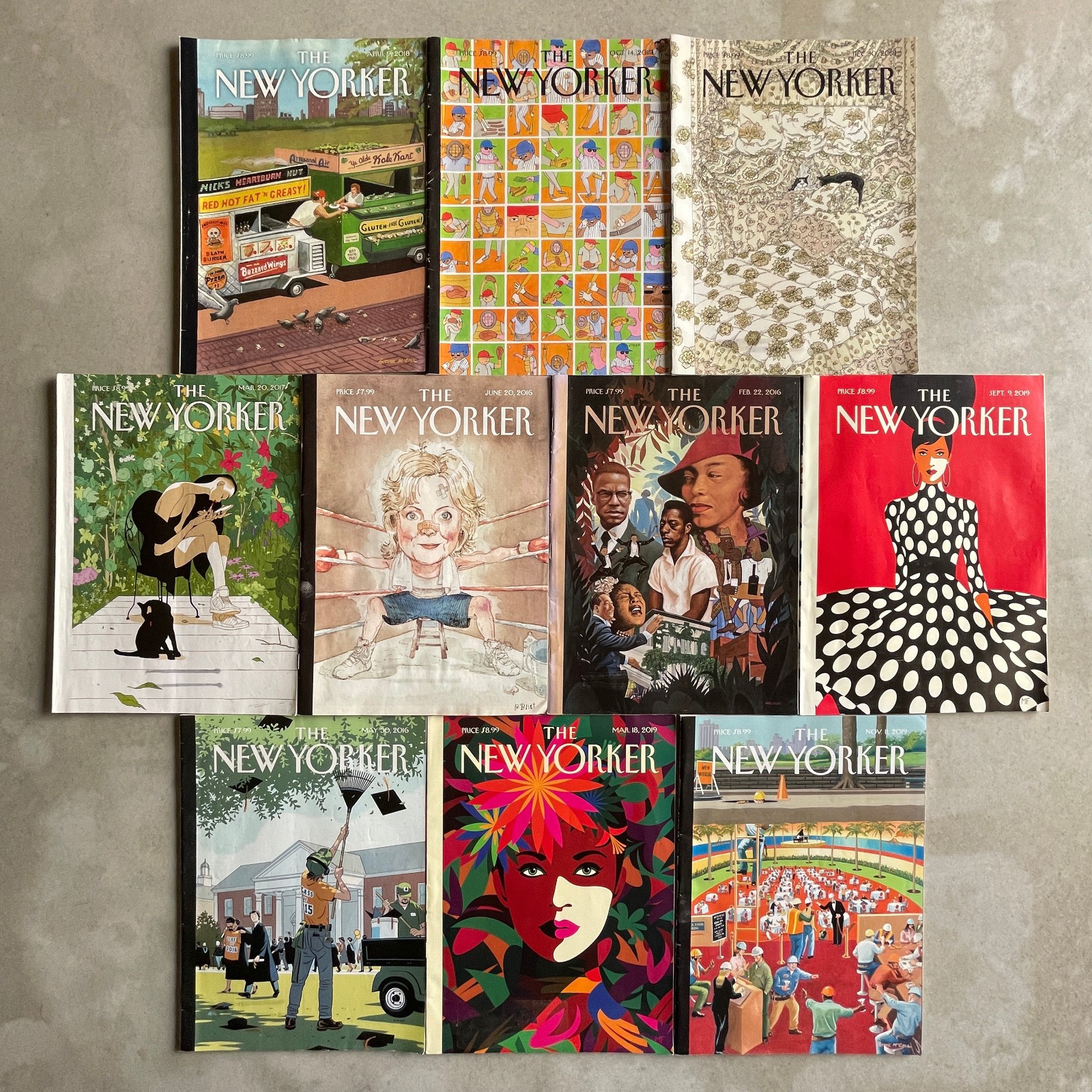 10 Various Late 2010s New Yorker Magazine Issues • No Subscription Labels