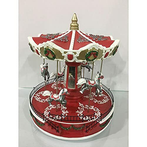 Martha Stewart Living MX4178 Pepperberry Lane LED Merry Go Round, 11.5 in.