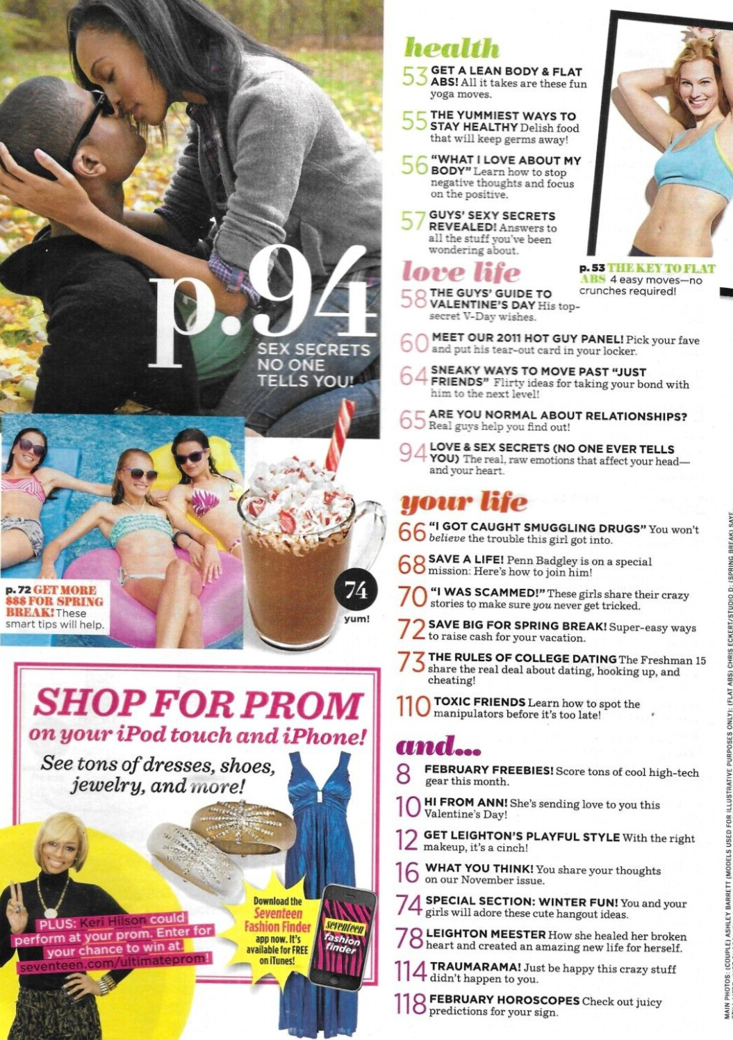 Seventeen Magazine Leighton Meester Beauty Issue Love and Sex Secrets 2011