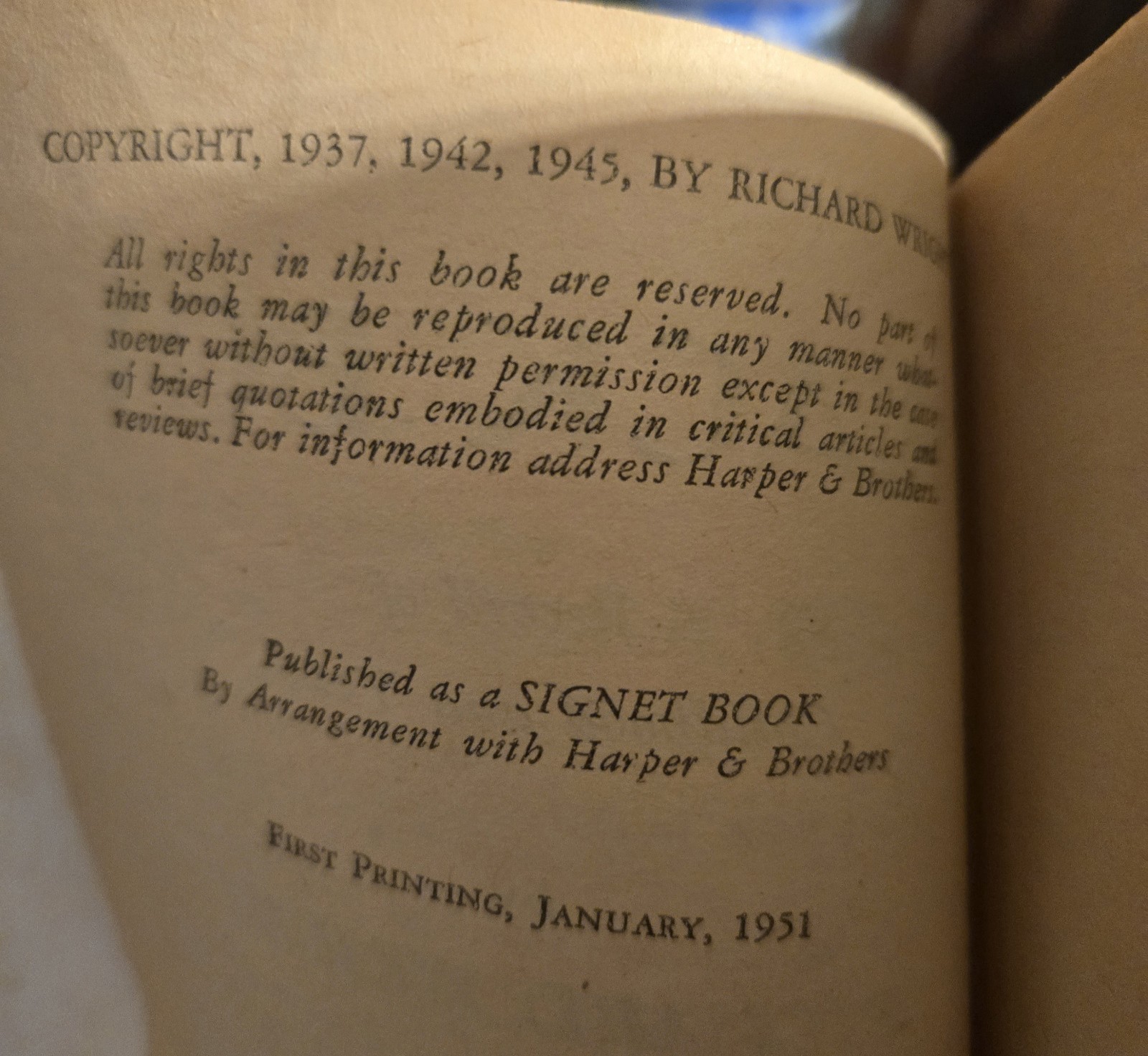 BLACK BOY by Richard Wright 1951 Signet 841 Vtg Paperback AS IS