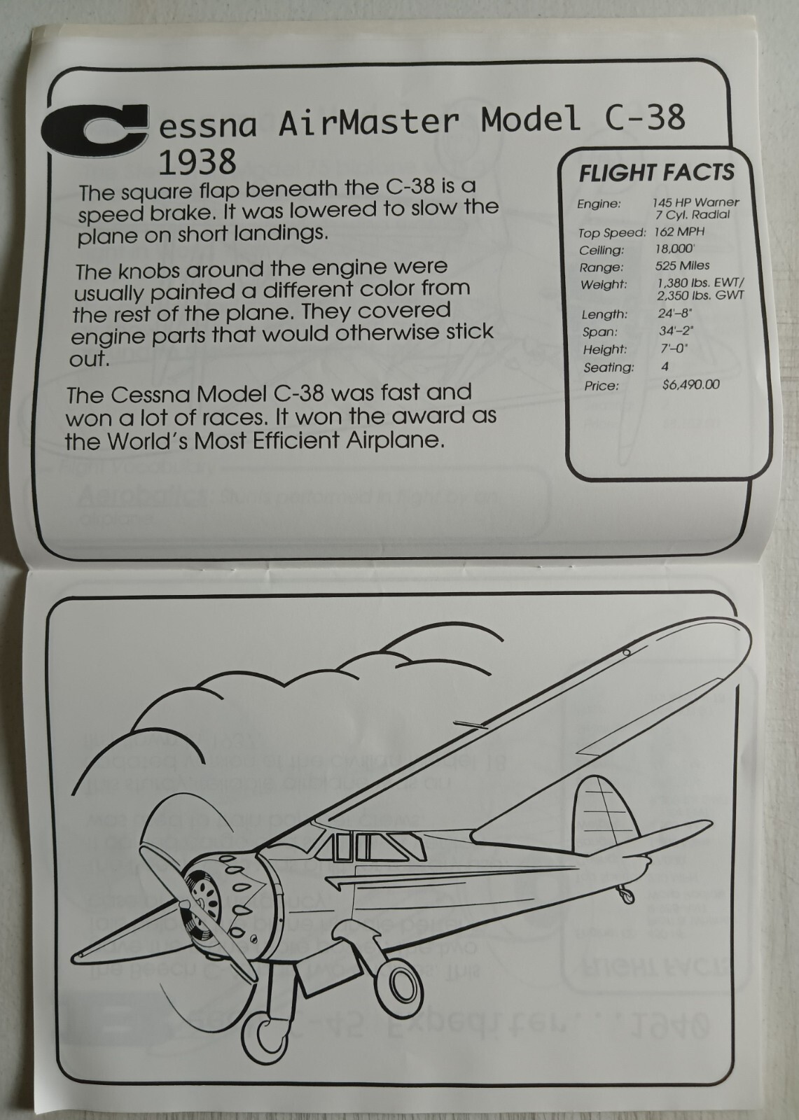 The Famous Airplanes of Kansas Coloring Book With World War II Stearman Biplane