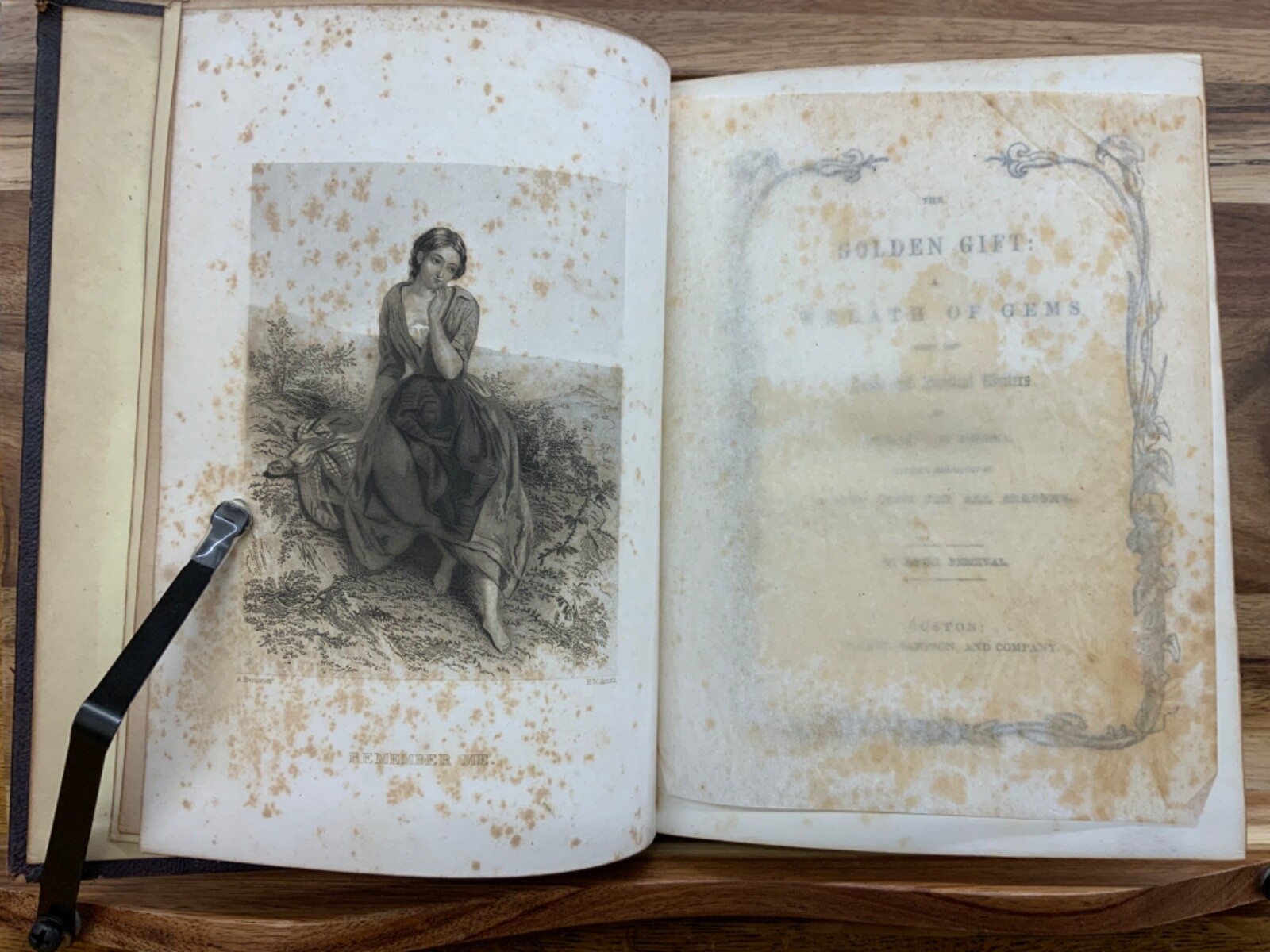 1853 Golden Gift: Wreath of Gems, Gift Book Emily Percival (Editor) FINELY Bound