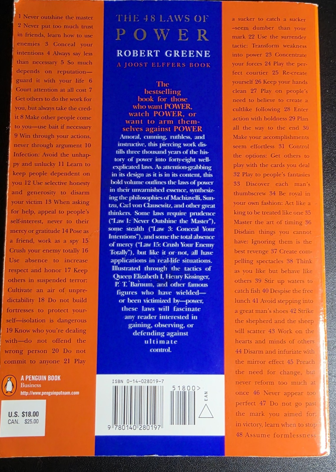 48 Laws of Power Robert Greene Paperback