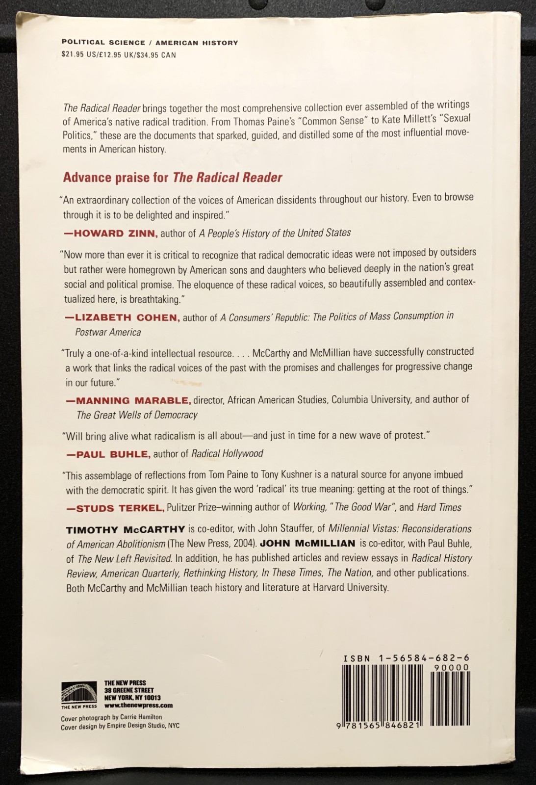 BOOK – «The Radical Reader» 2003 Softcover Edition – 688 Pages