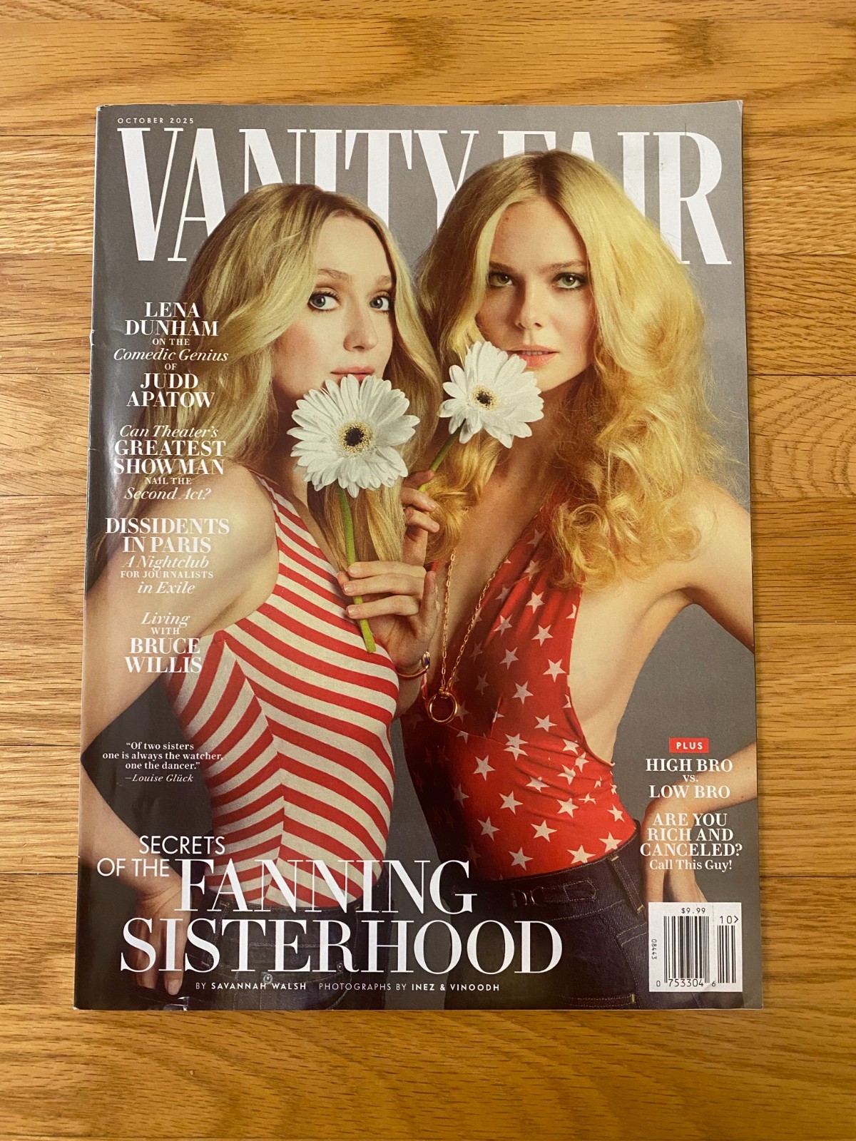 Vanity Fair Magazine October 2025 Dakota and Elle Fanning Fashion Photos Movies