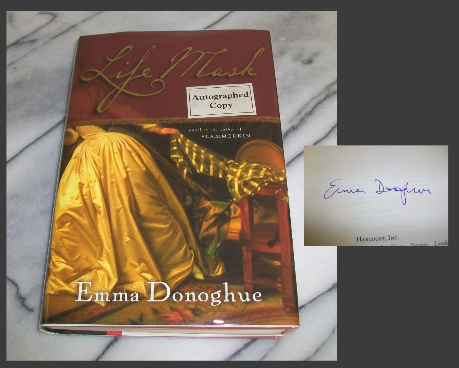 *Signed* LIFE MASK By Emma Donoghue 2004 1st US Edition 1st Print HC/DJ