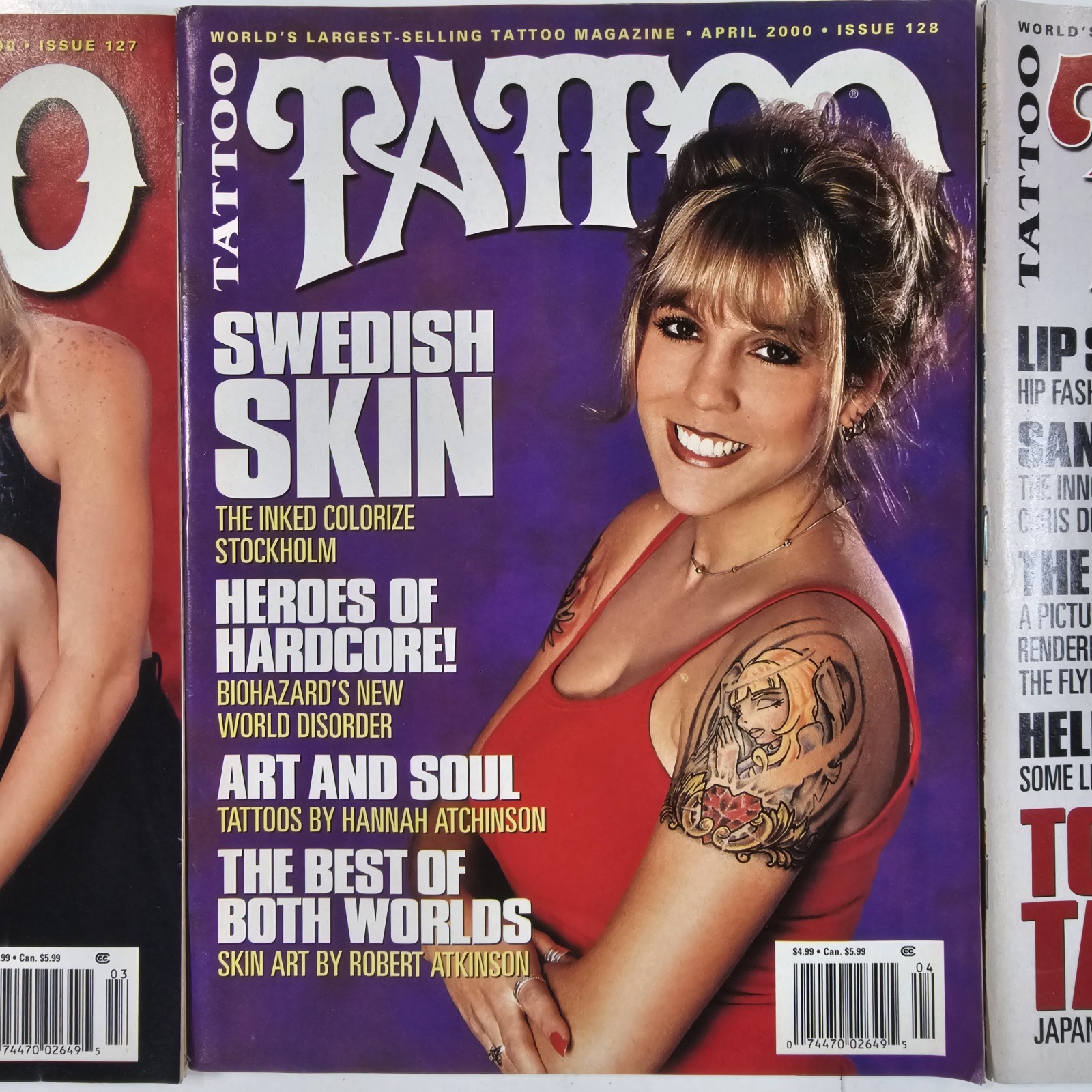 Vintage 1990s Lot Of 3 Tattoo Magazines Issue #127-129