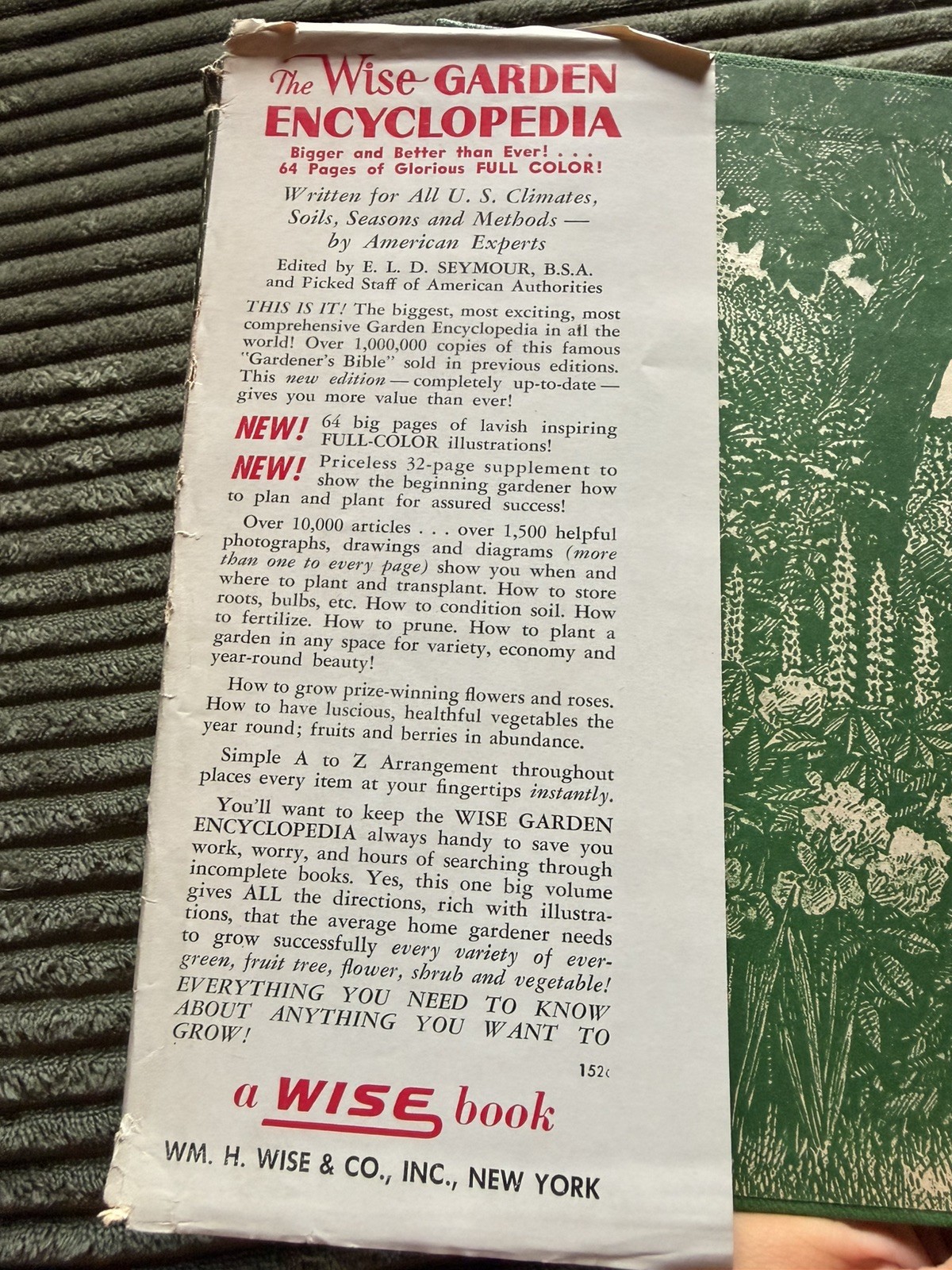 The New Garden Encyclopedia, 1946 Victory Garden Ed. WM. H. Wise Illust/HC