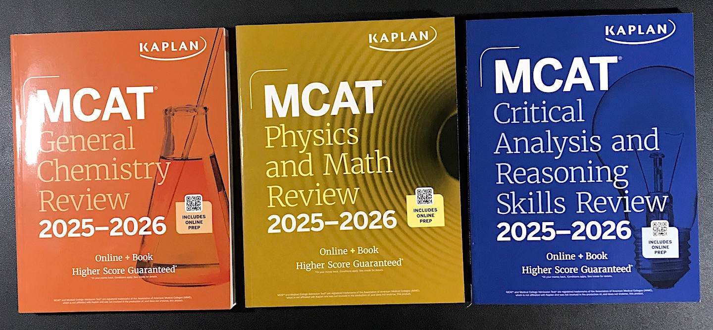 3 Kaplan MCAT 2025-2026 Books General Chemistry, Physics / Math, Critical…