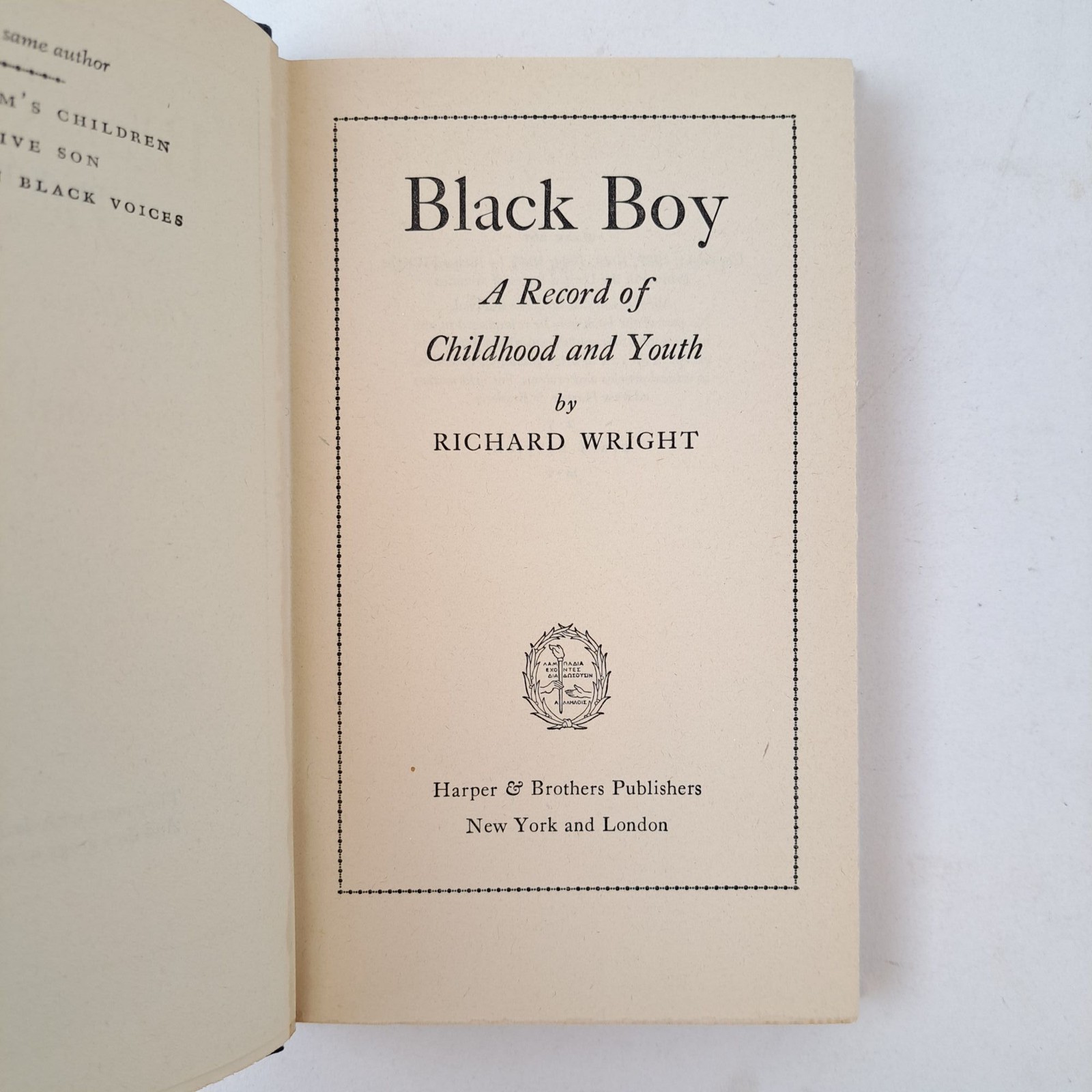 Richard Wright / BLACK BOY 1st Edition 1945