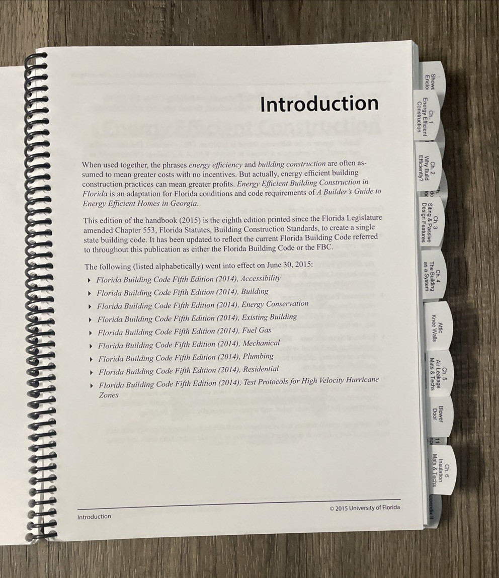 Energy Efficient Building Construction Florida 8th Edition 2015 Contractor Book