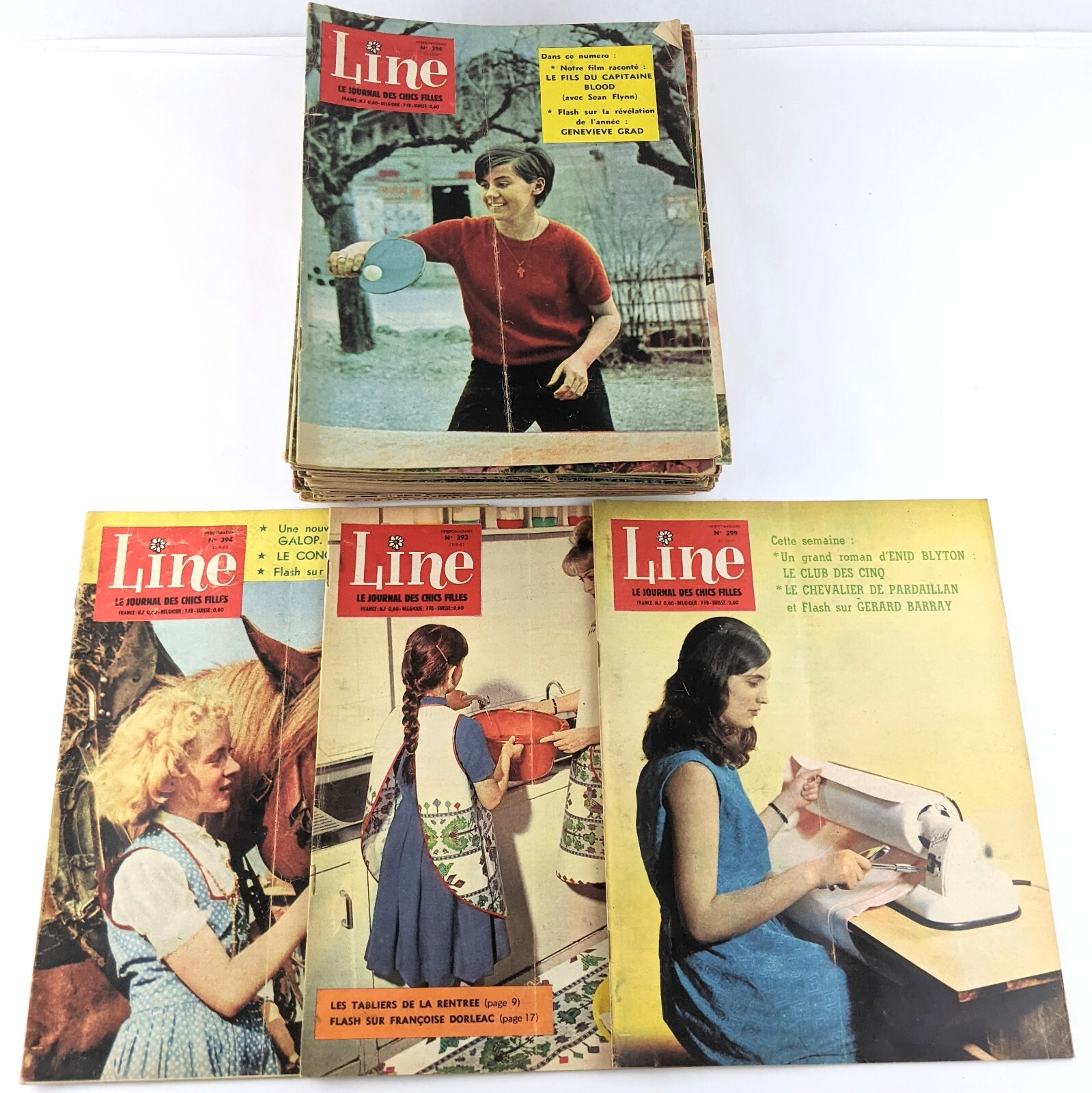 Line French Early 1960’s Girl’s Magazines, 40 Issues – Comics, Fashion, Movies