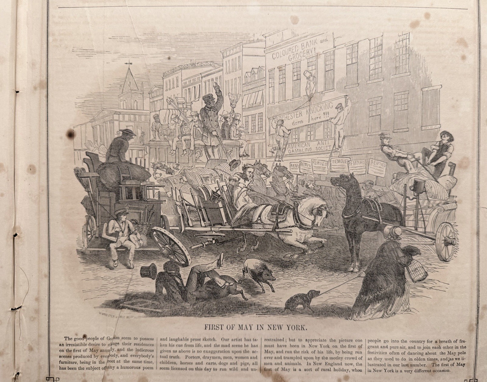 ORIGINAL 1851 GLEASON’S PICTORIAL: FUGITIVE SLAVE SIMMS BOSTON ABOLITIONIST RIOT