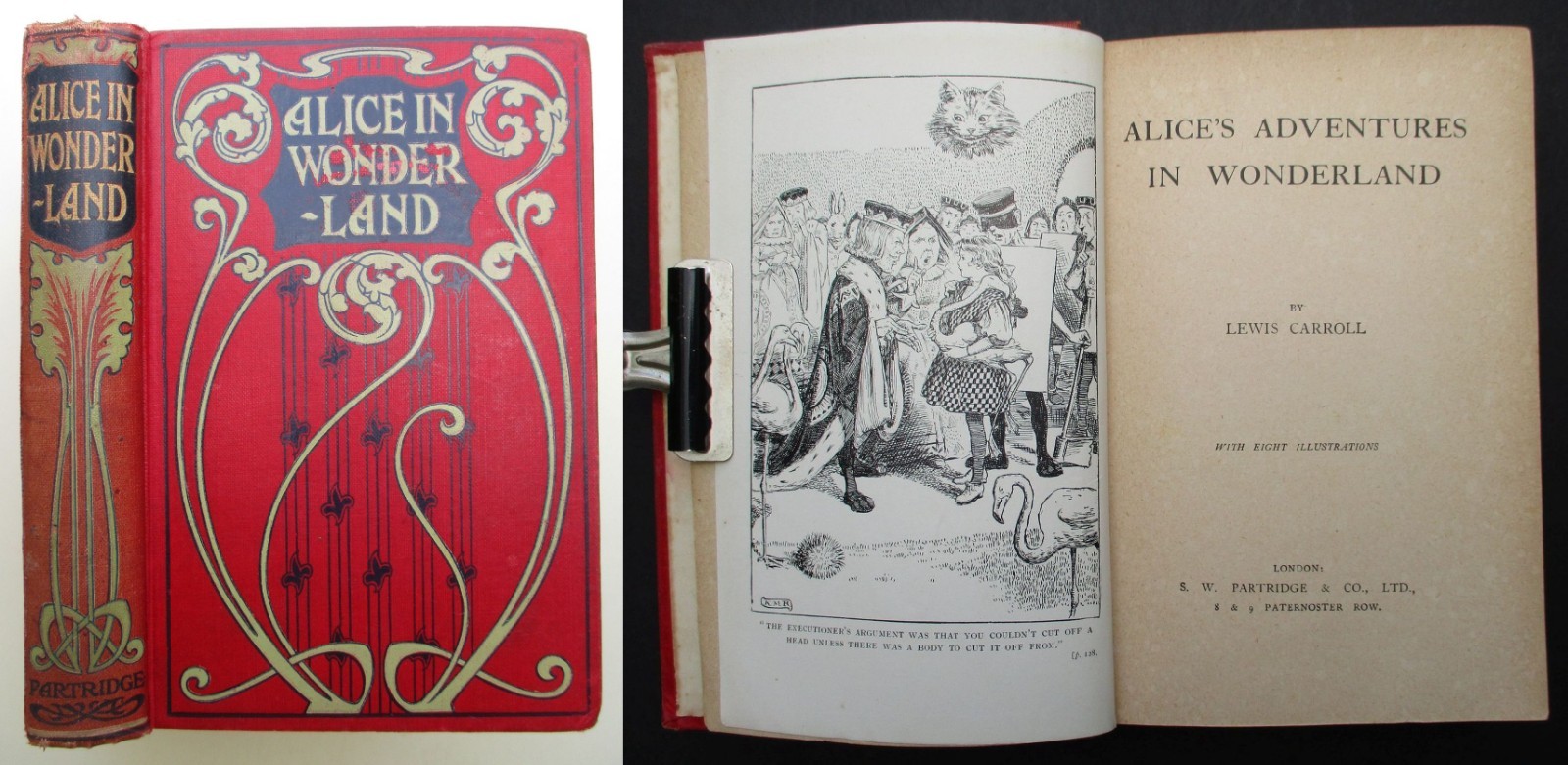 RARE C. 1908 ALICE IN WONDERLAND K M ROBERTS ILLUSTRATED ART NOUVEAU BINDING