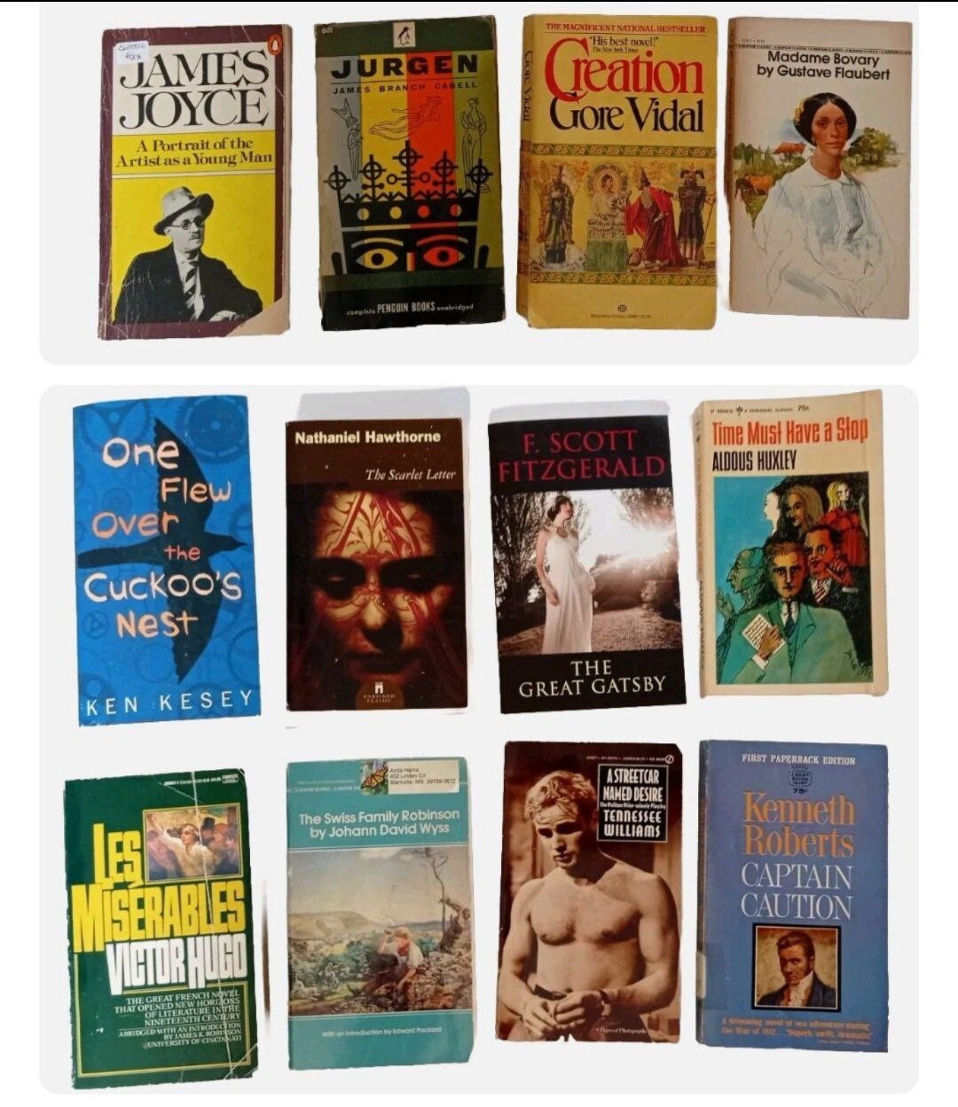 Lot of 30 Classic Books Steinbeck Hemingway Faulkner Mixed Paperback Literature