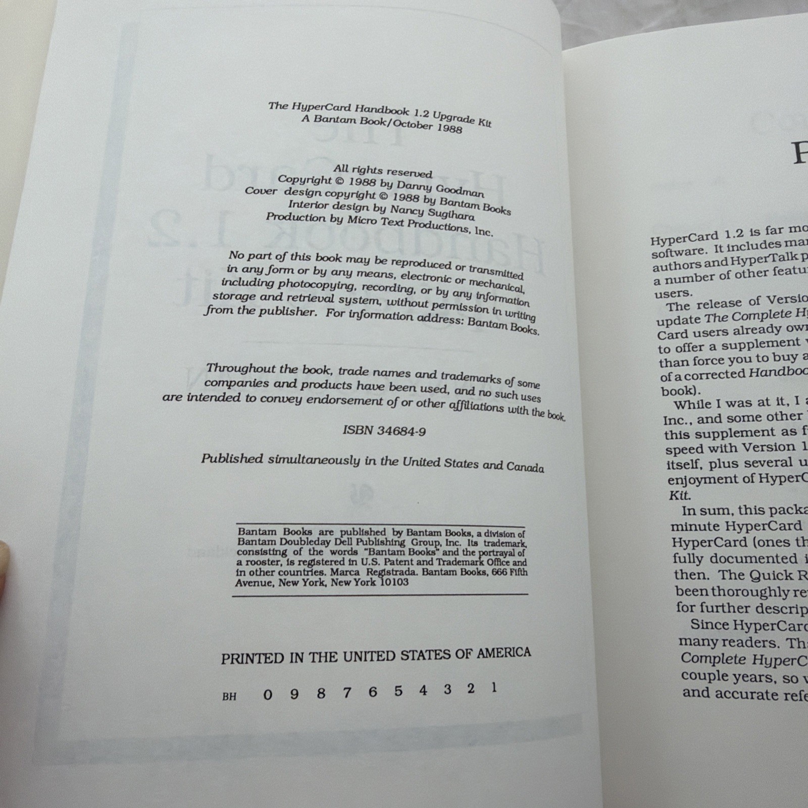 The HyperCard Handbook 1.2 Upgrade Kit