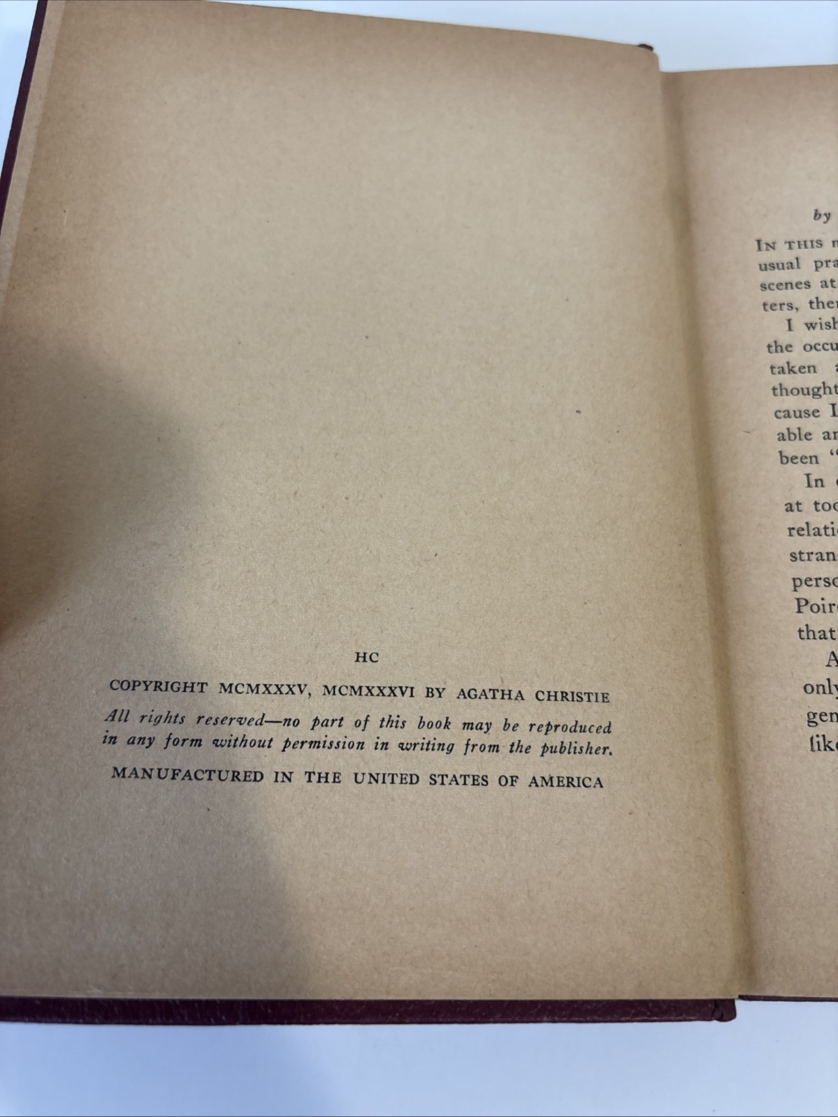 1936 Vintage Hardcover Leatherette-ABC Murders-Agatha Christie-Poirot Mystery