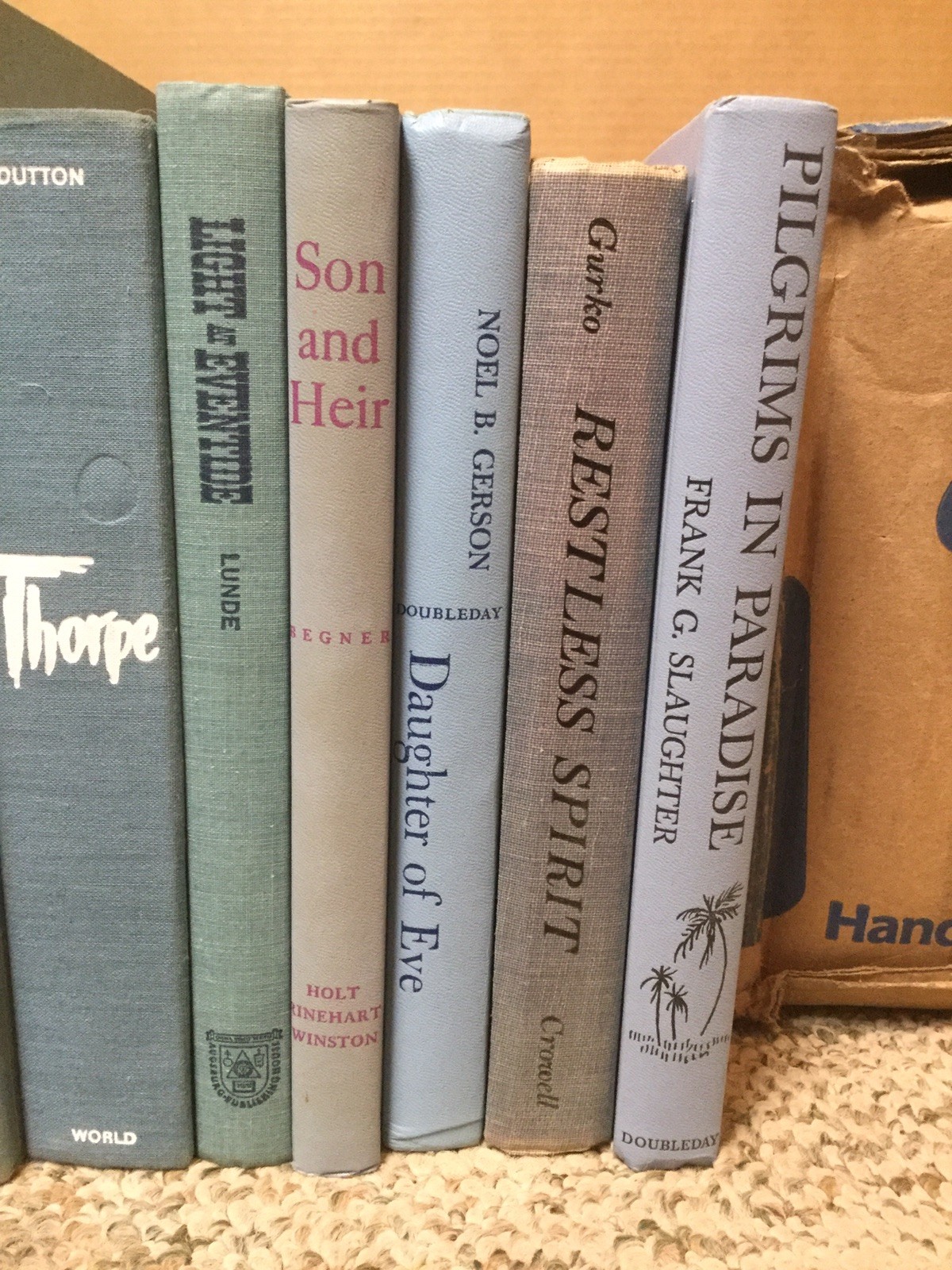 Lot of 7 Shades Of Blue Hardcover Books Collection Set Decorative Shelve AB9