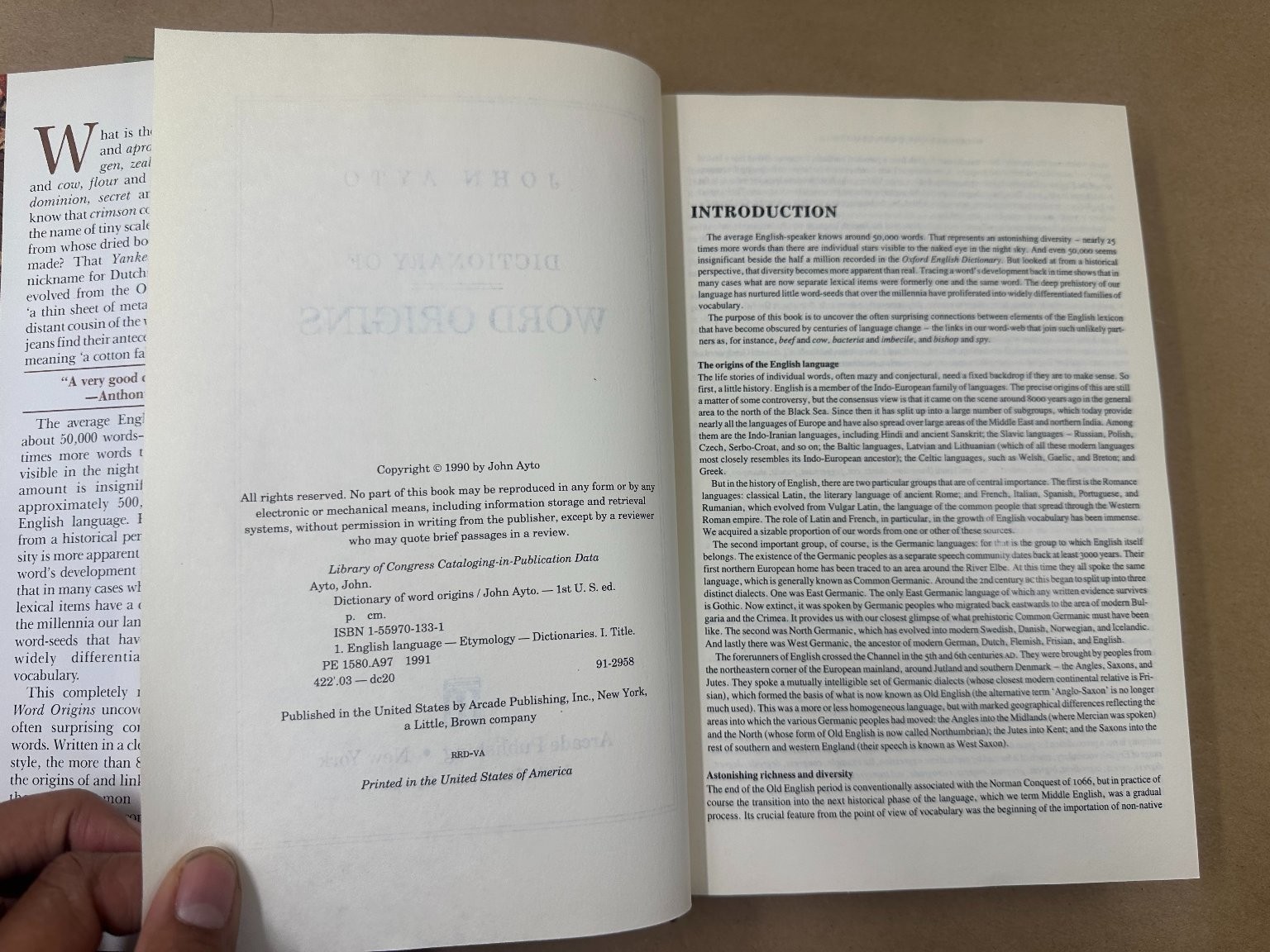 Arcade Dictionary of Word Origins John Ayto 1991 First US Ed Etymology