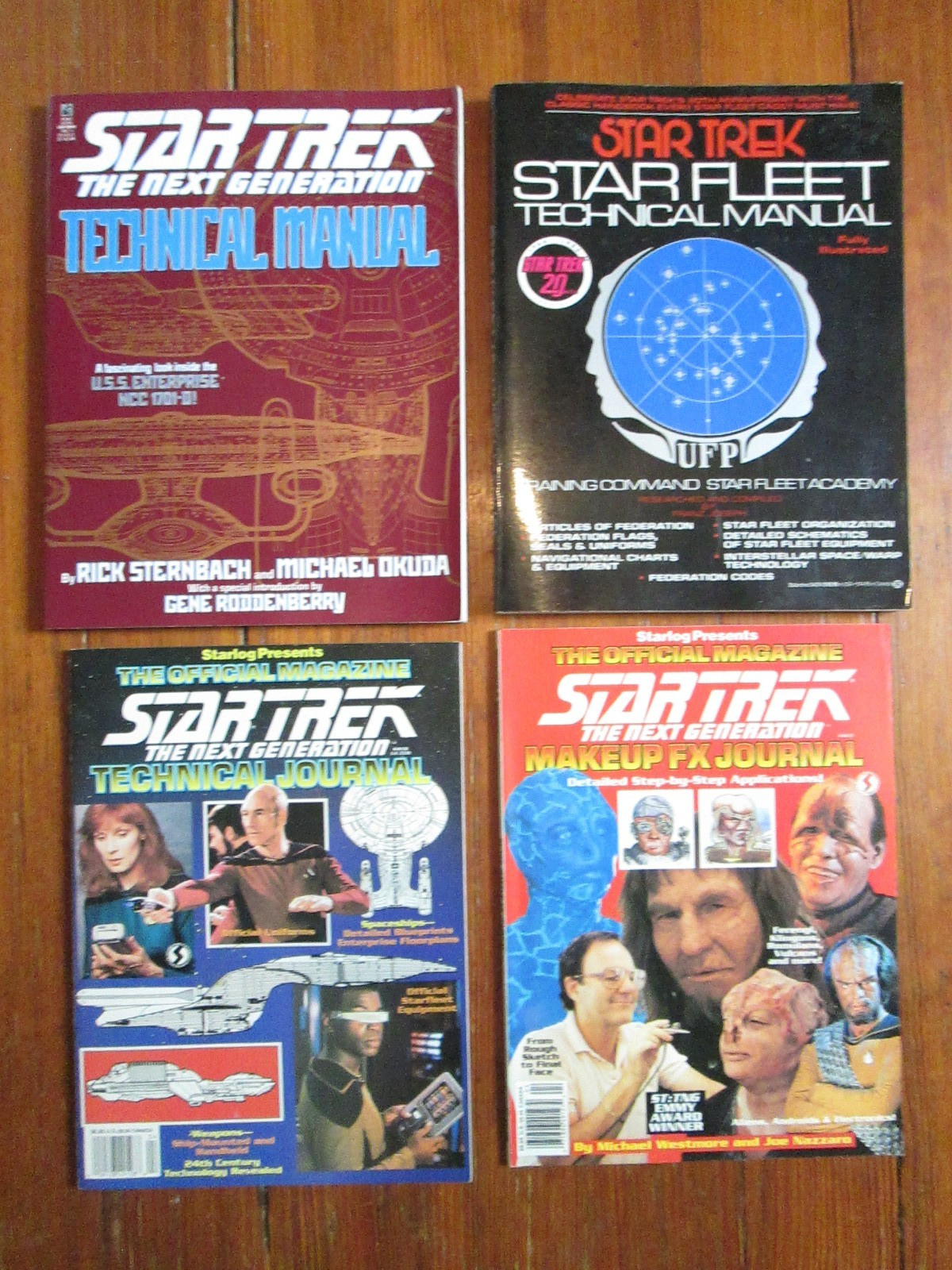 STAR TREK Technical Manual Journal X4 Book Lot Fleet Next Generation Enterprise