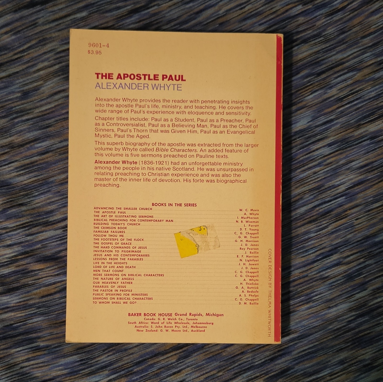 the apostle paul alexander whyte pb baker book house 1977 reprint minister’s