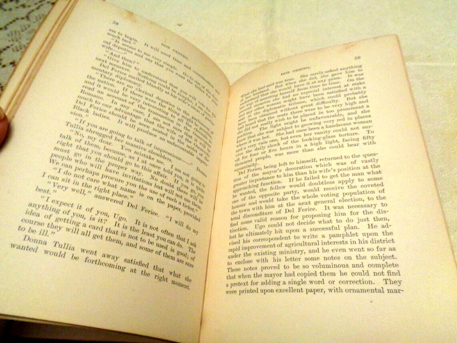 Antique 1893 HC Book Don Orsino F Marion Crawford 448 + pages Photo of Author