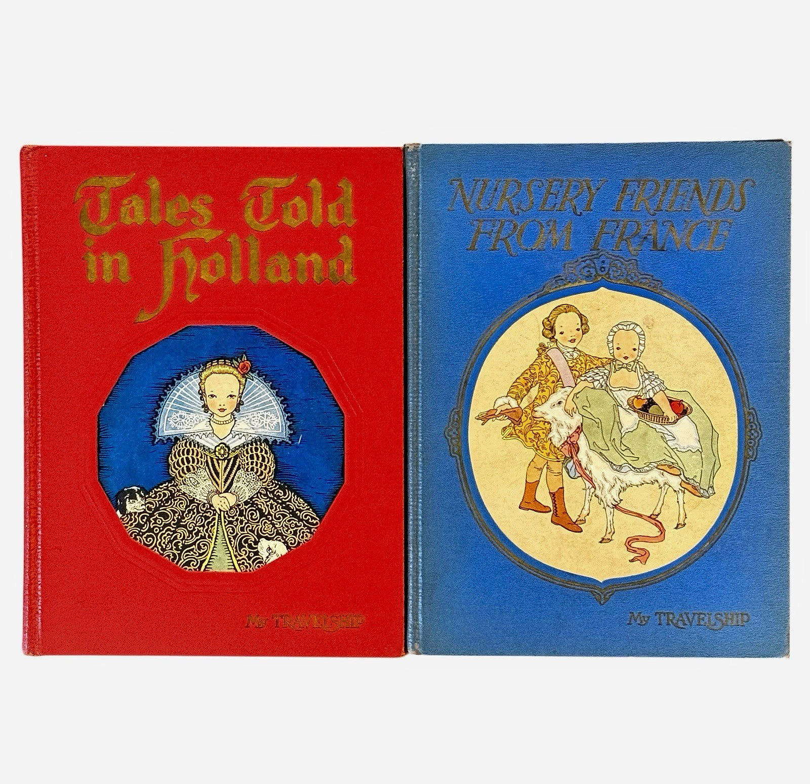 Antique My Travelship Nursery Friends From France Tales told in Holland Set of 2