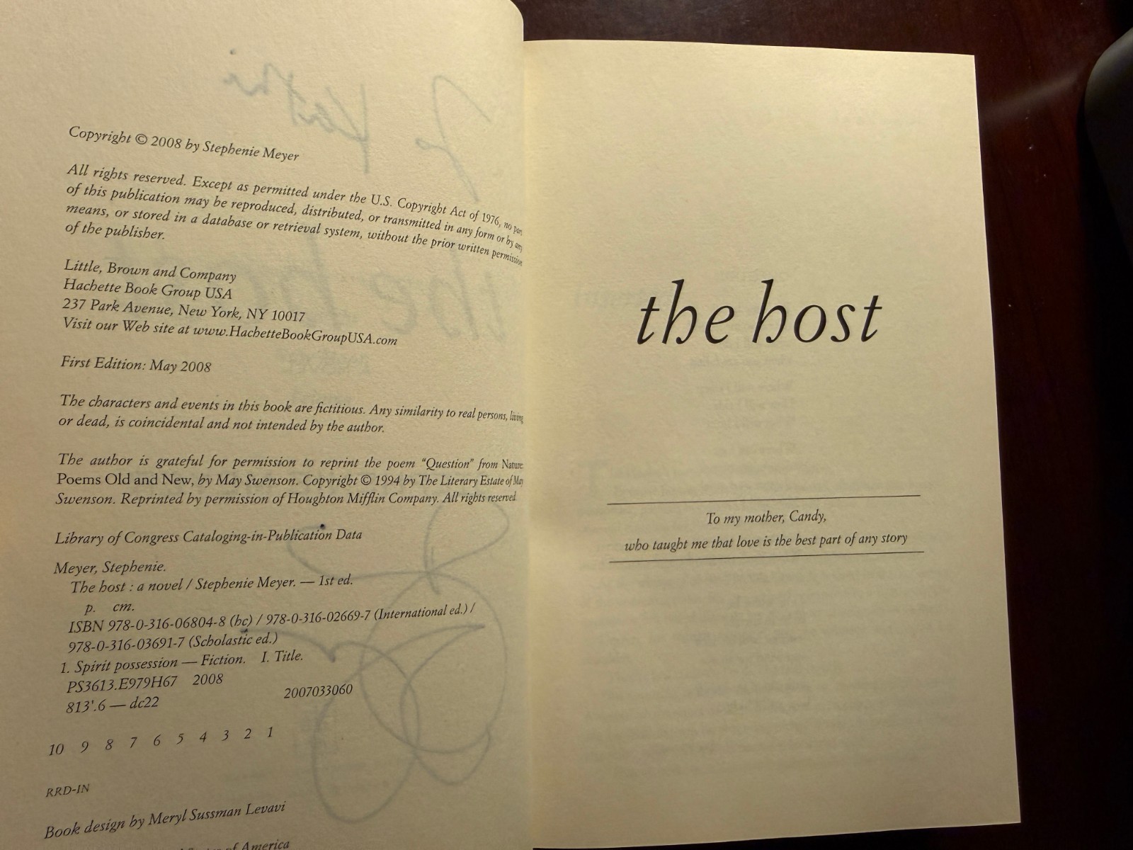 RARE «The Host» SIGNED by Stephenie Meyer 1st Edition 1st Print HC DJ 2008