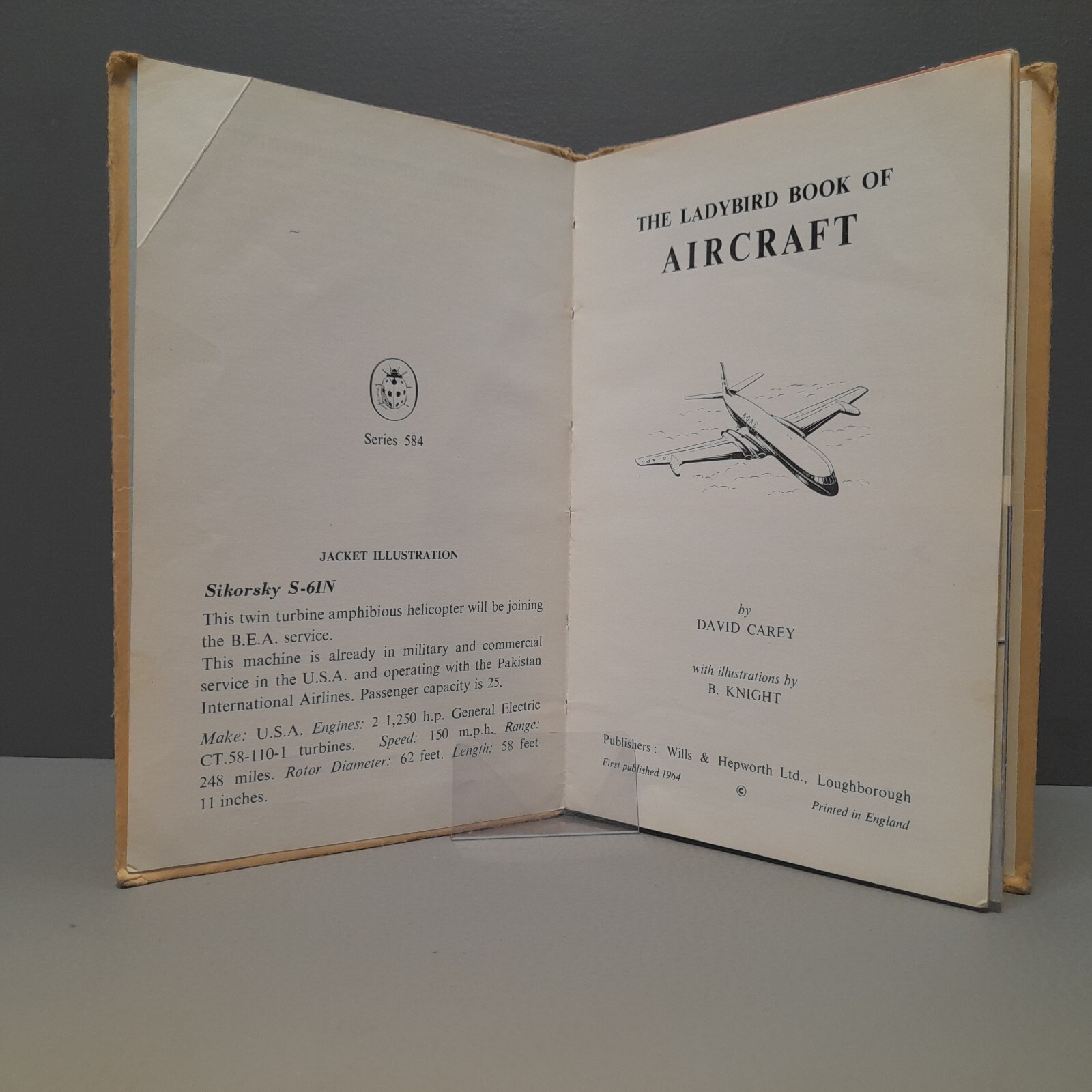 Vintage Aircraft Book Ladybird Series 584 1964 1st Edition