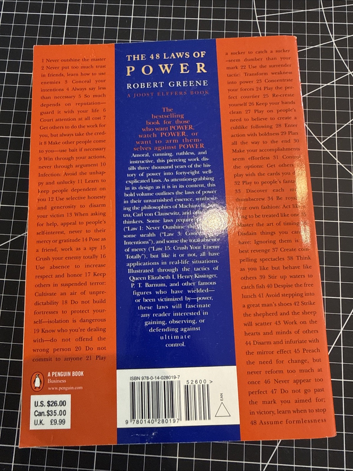 48 Laws of Power by Robert Greene (2000, Uk-B Format Paperback)