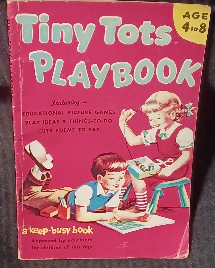 Vintage 1953 Tiny Tots Playbook – Educational Activity Book Ages 4–8 – Verlan Bk