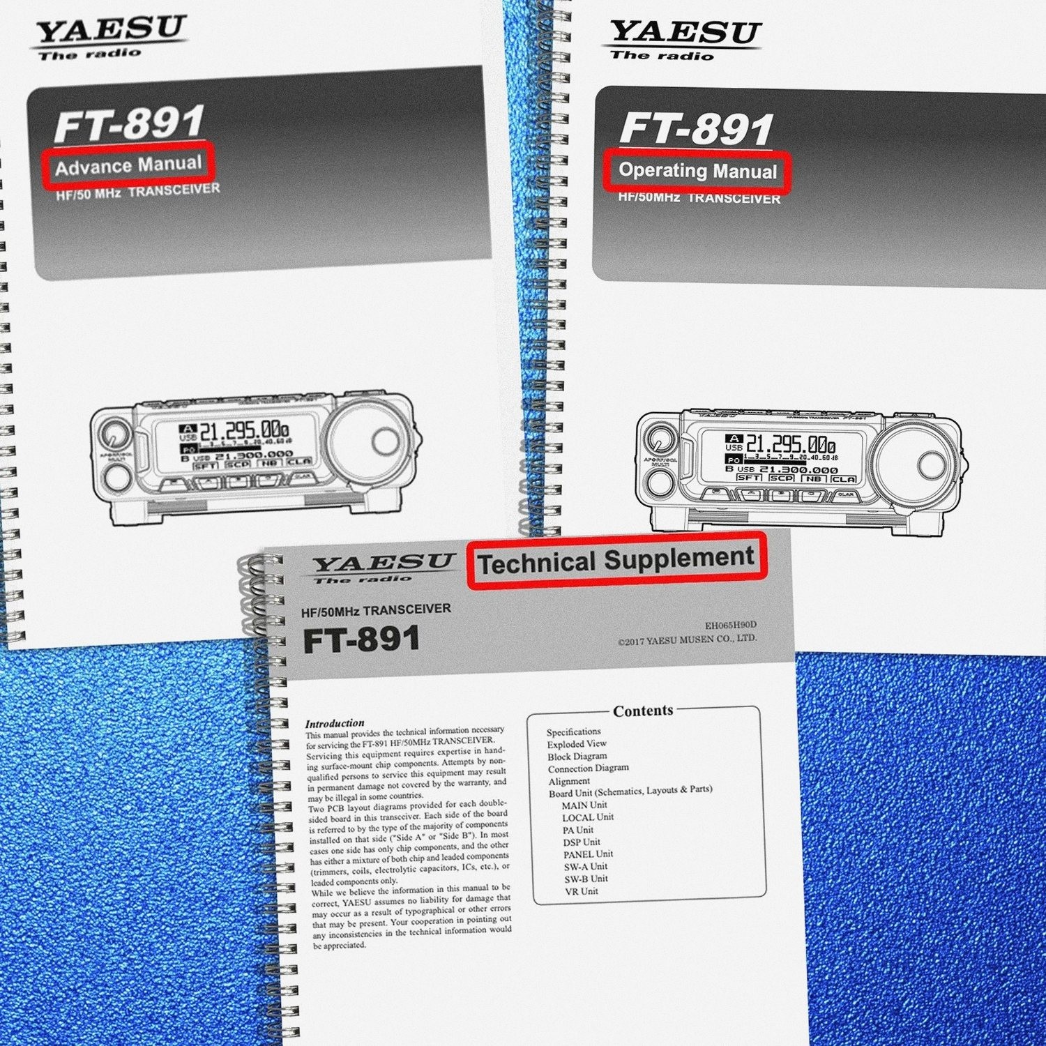 YAESU FT 891 OPERATING, ADVANCED, TECHNICAL SERVICE MANUAL BUNDLE, BOUND, JACKET