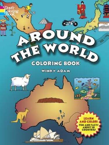 Around the World Coloring Book (Dover History Coloring Book) – VERY GOOD