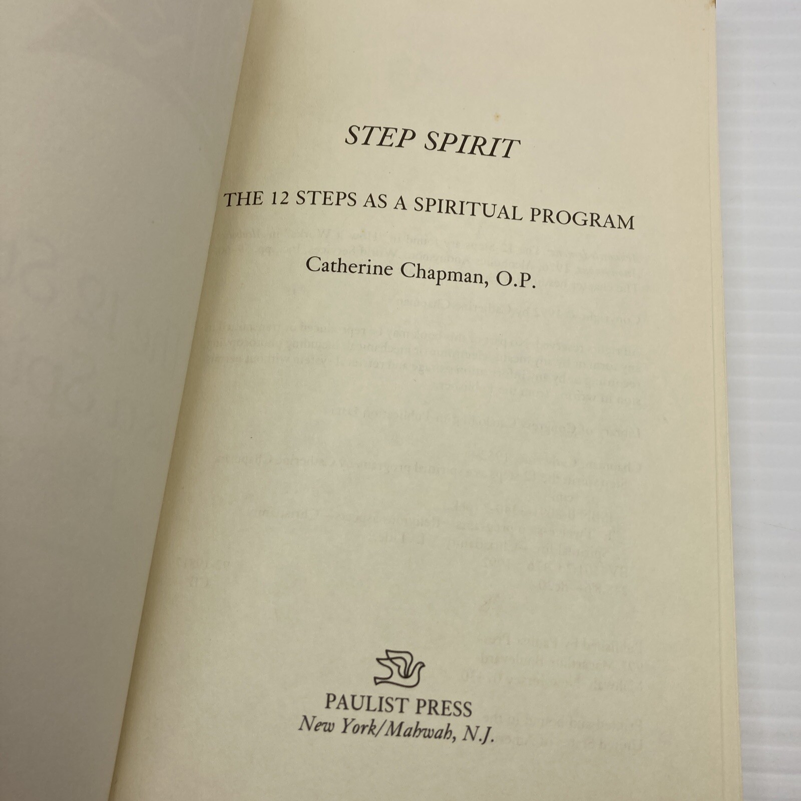 Step Spirit 12 Steps as a Spiritual Program Catherine Chapman PB 1992 Christian