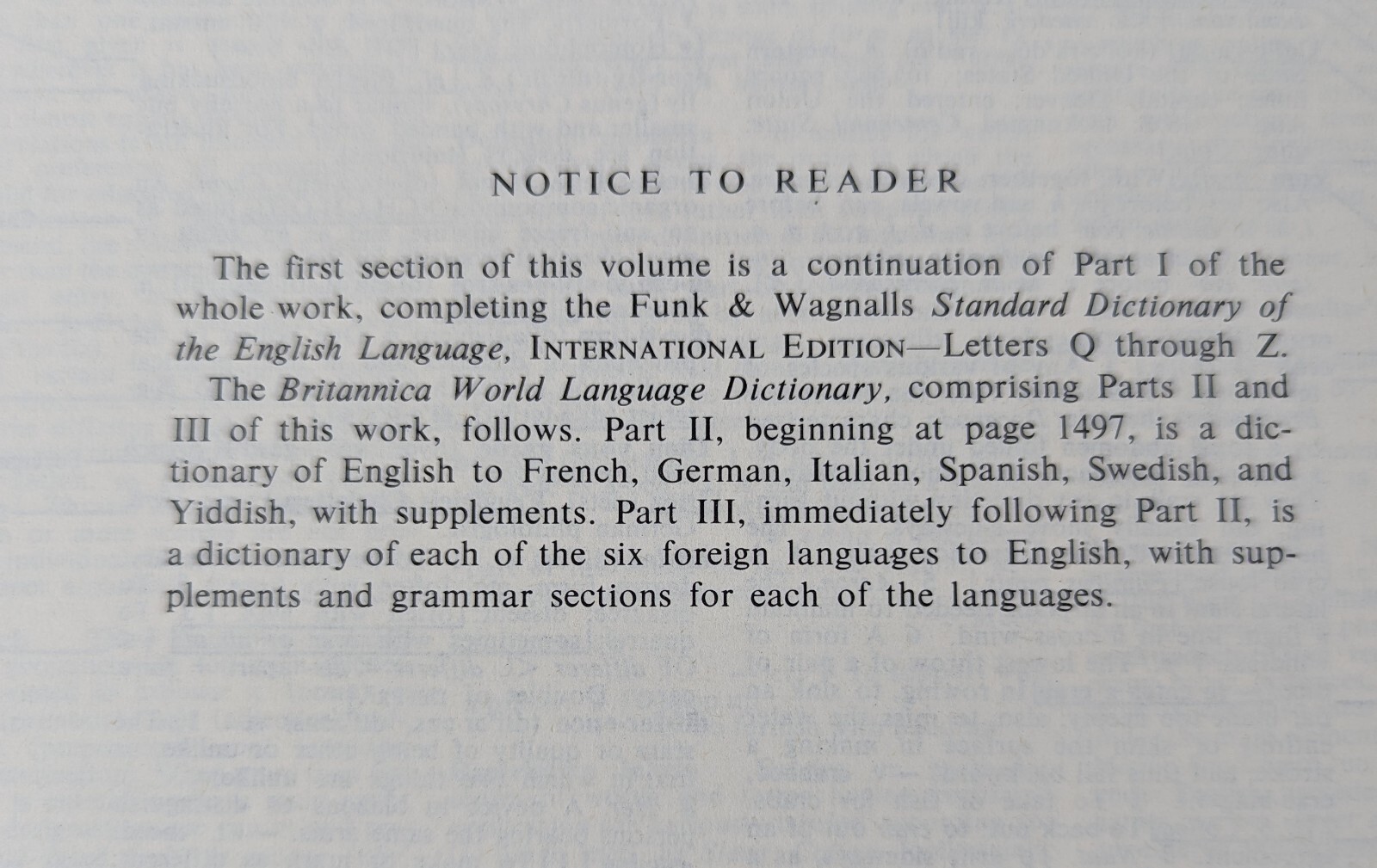 1964 Britannica World Language International Edition Funk Standard Dictionary
