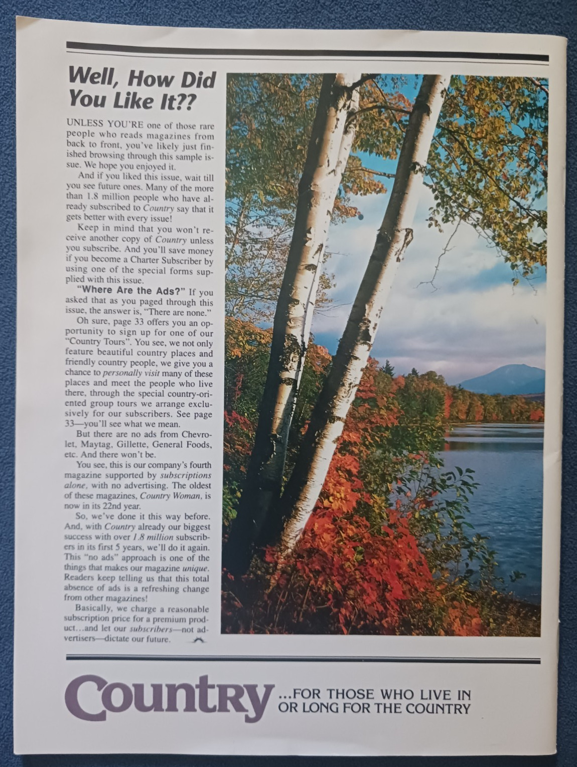 Country Magazine – 1992 Collector’s Edition – Welcome To A New Type Of Magazine!