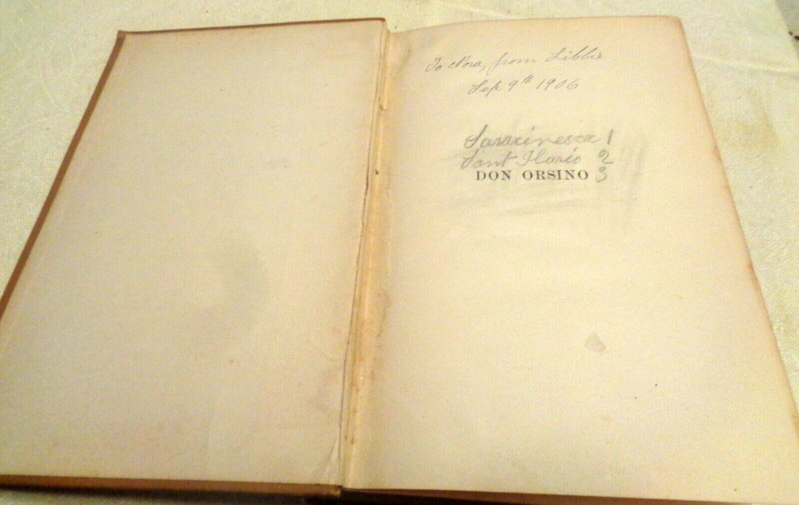 Antique 1893 HC Book Don Orsino F Marion Crawford 448 + pages Photo of Author