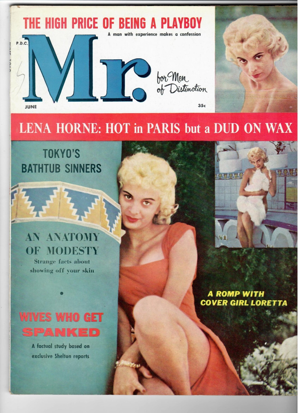 MR ! Magazine June 1960, Men’s Interest, Loretta Mancuso, Lena Horne, More