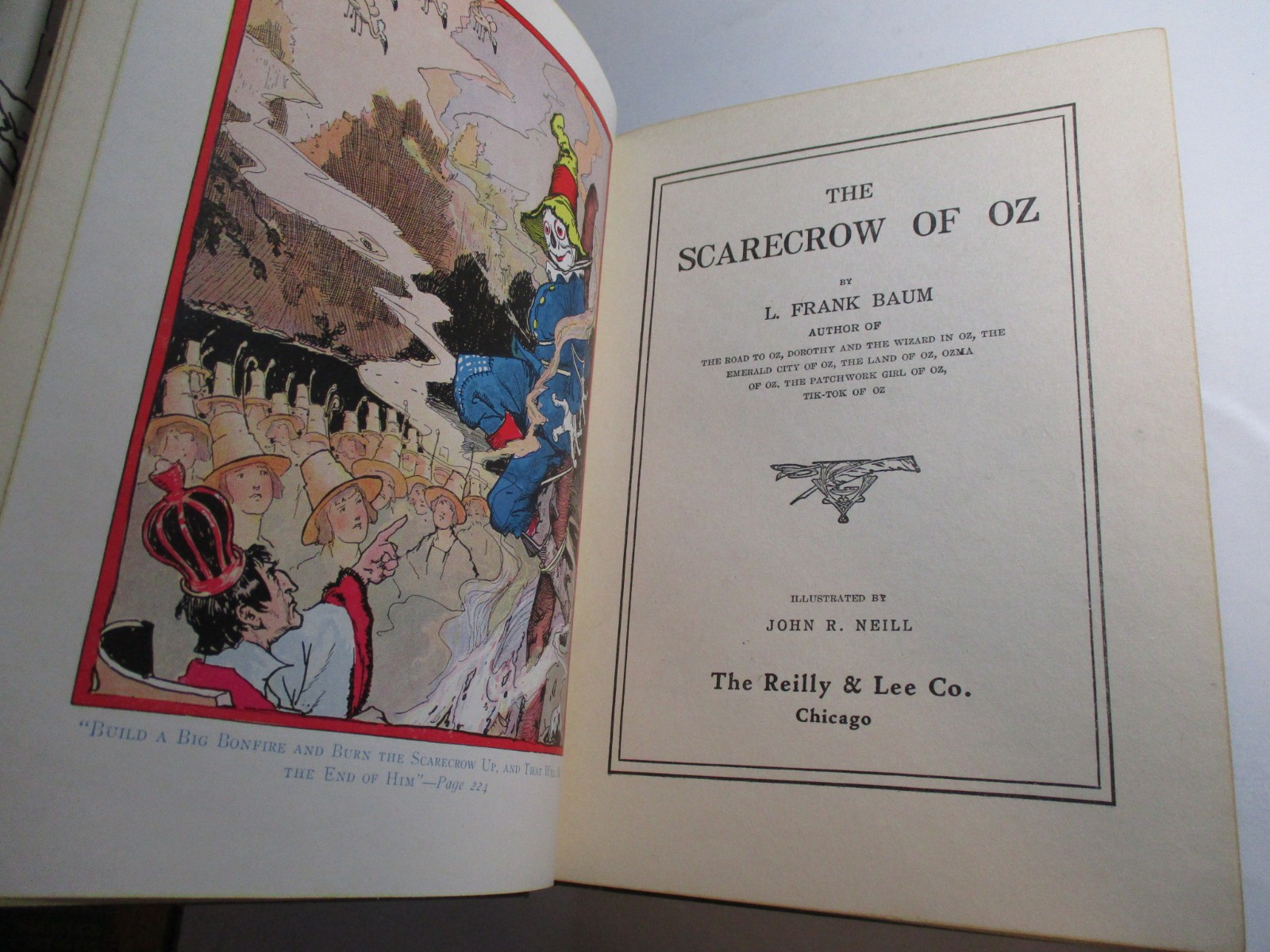 Scarecrow of Oz, L Frank Baum, Reilly & Lee, 12 Color Plates, 1923 Edition