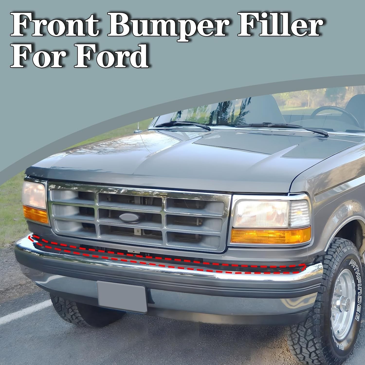 Front Bumper Filler for Ford 1992 F53 F59 1992-1996 Bronco 1992-1997 F-150 F-250