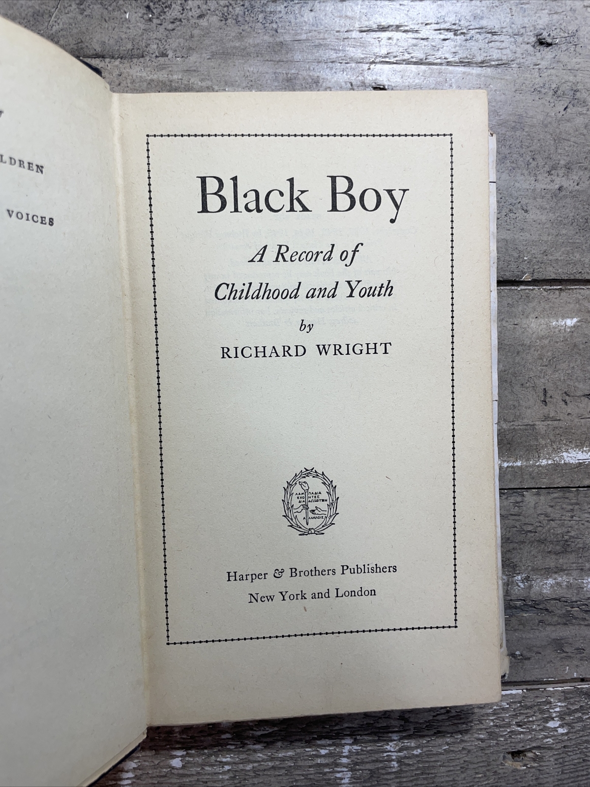 c1940 Antique Autobiography «Black Boy, A Record of Childhood and Youth»