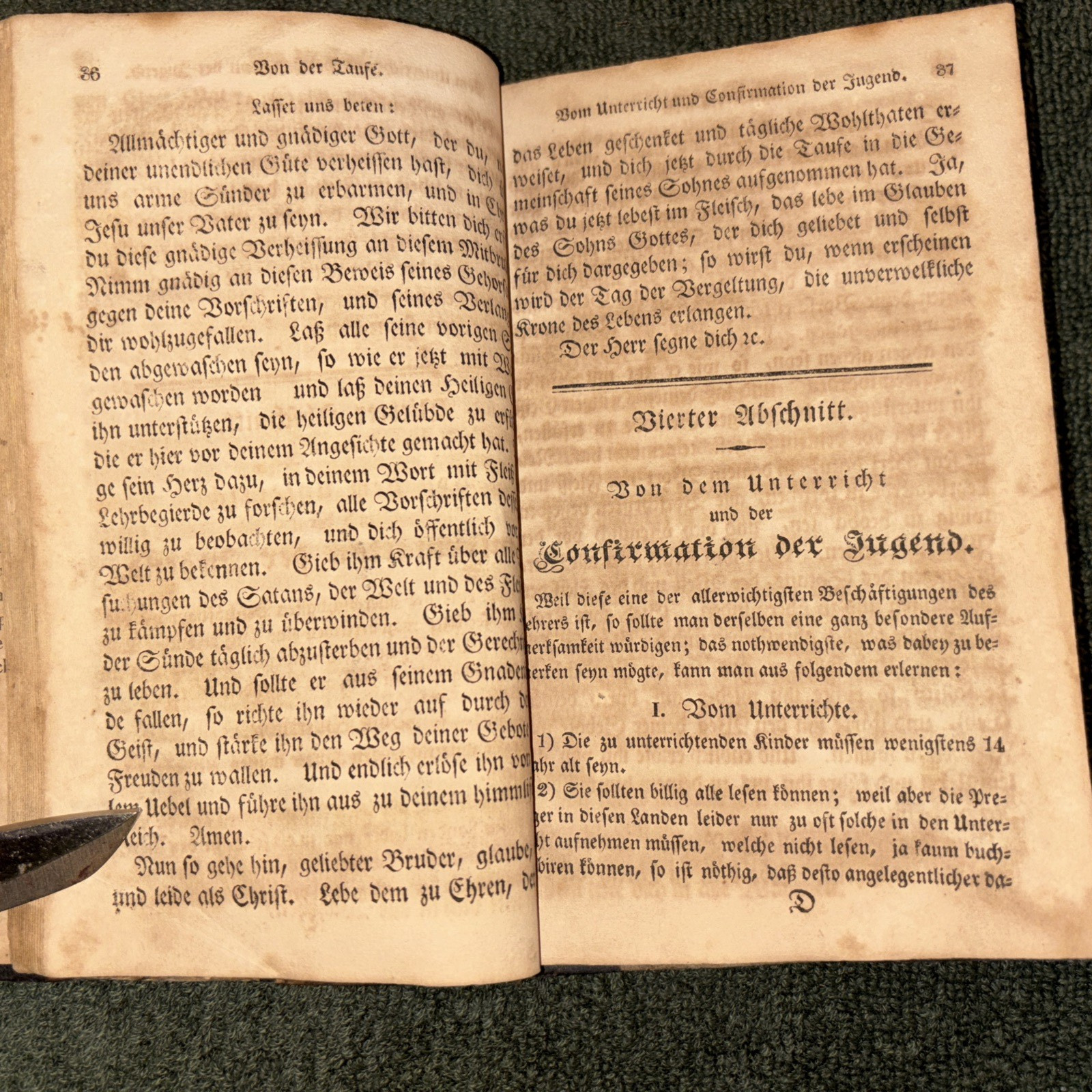 Antique 1818 Book: Liturgie oder Kirchen-Agende ~6.6″ x ~4.25″ x ~0.5″ in German
