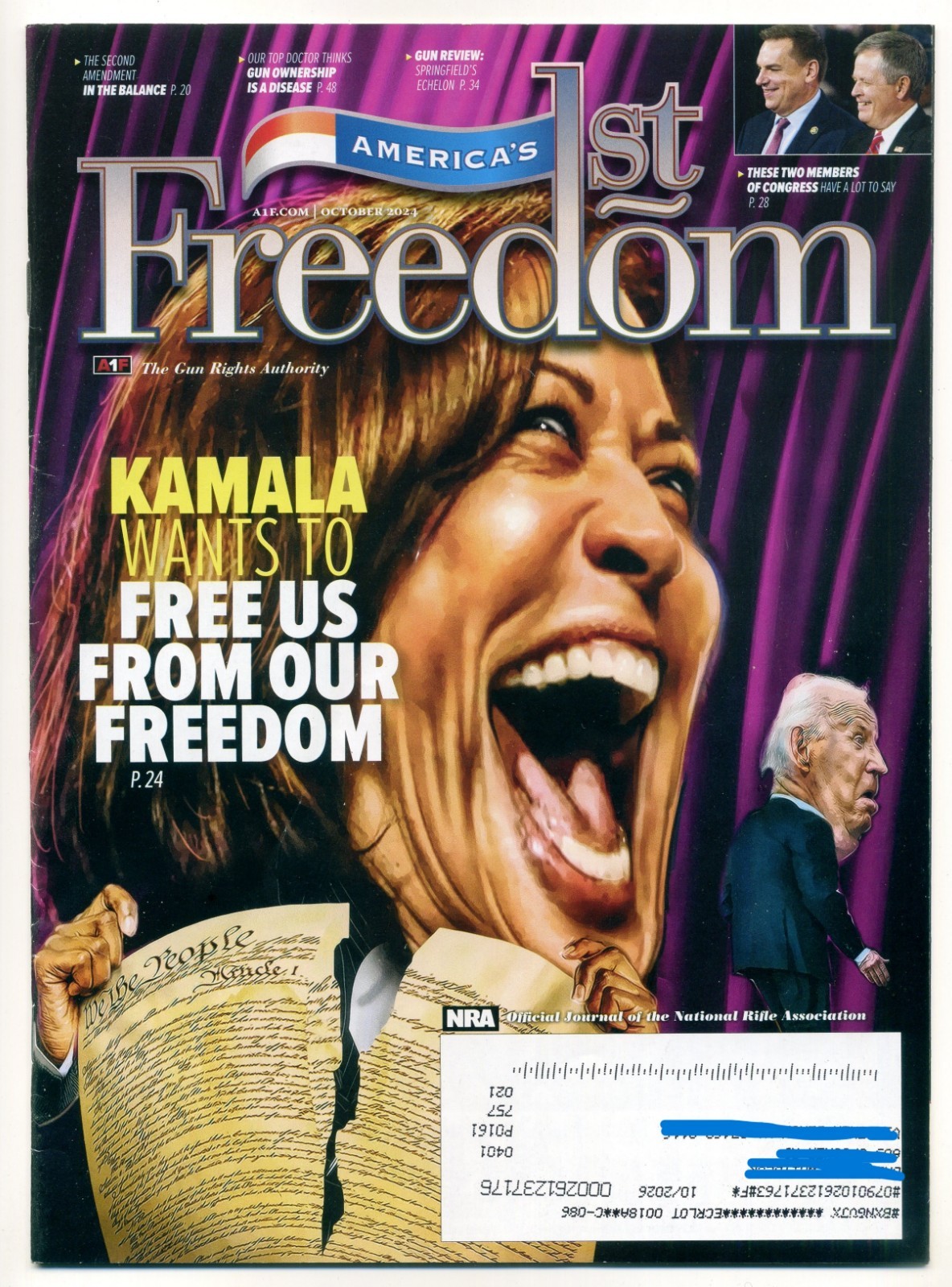 America’s 1st Freedom Magazine October 2024 Kamala Harris Cover