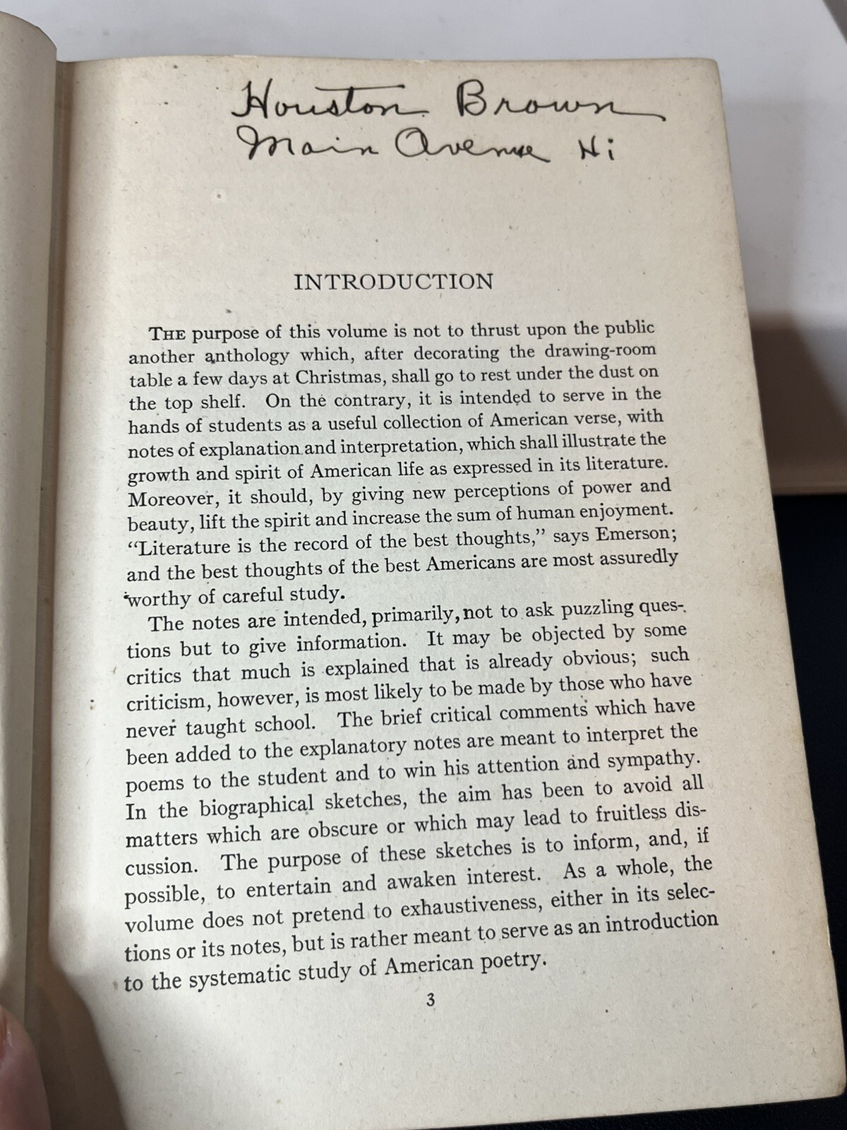 American Poems 1776-1922 Book Some Wear As Shown Writing On Some Pages Antique