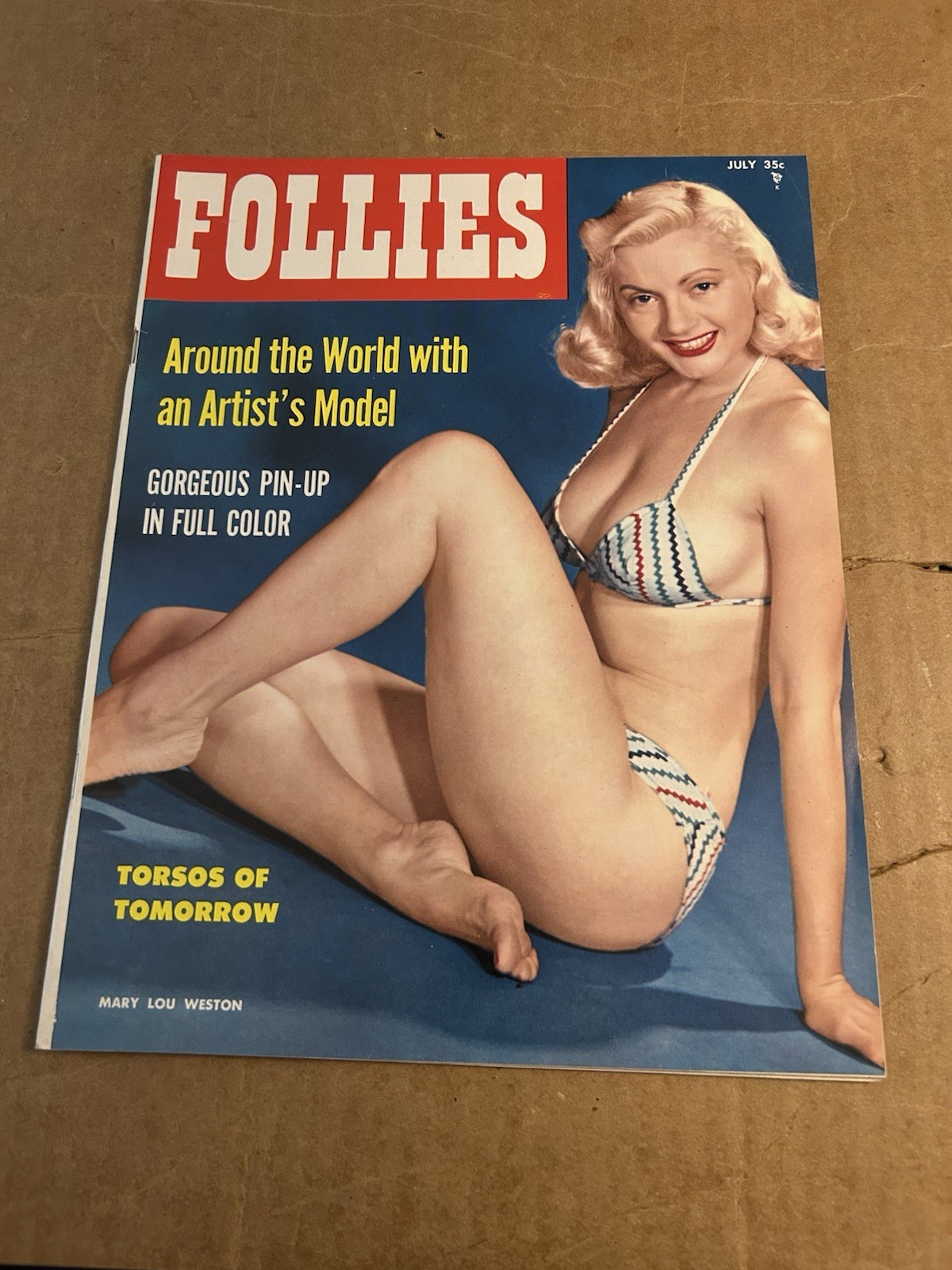 Follies Magazine July 1957 Bettie Page, Virginia Bell, Tempest Storm Add NOS 🔥