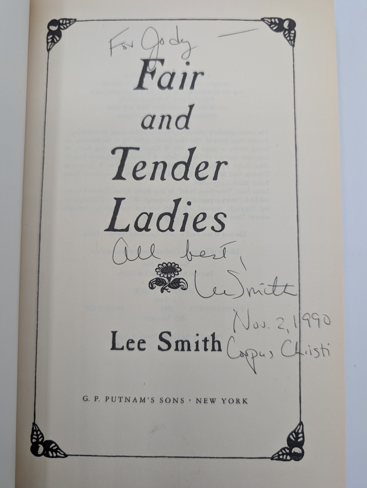Fair and Tender Ladies Hardcover Lee Smith 1988 – Signed