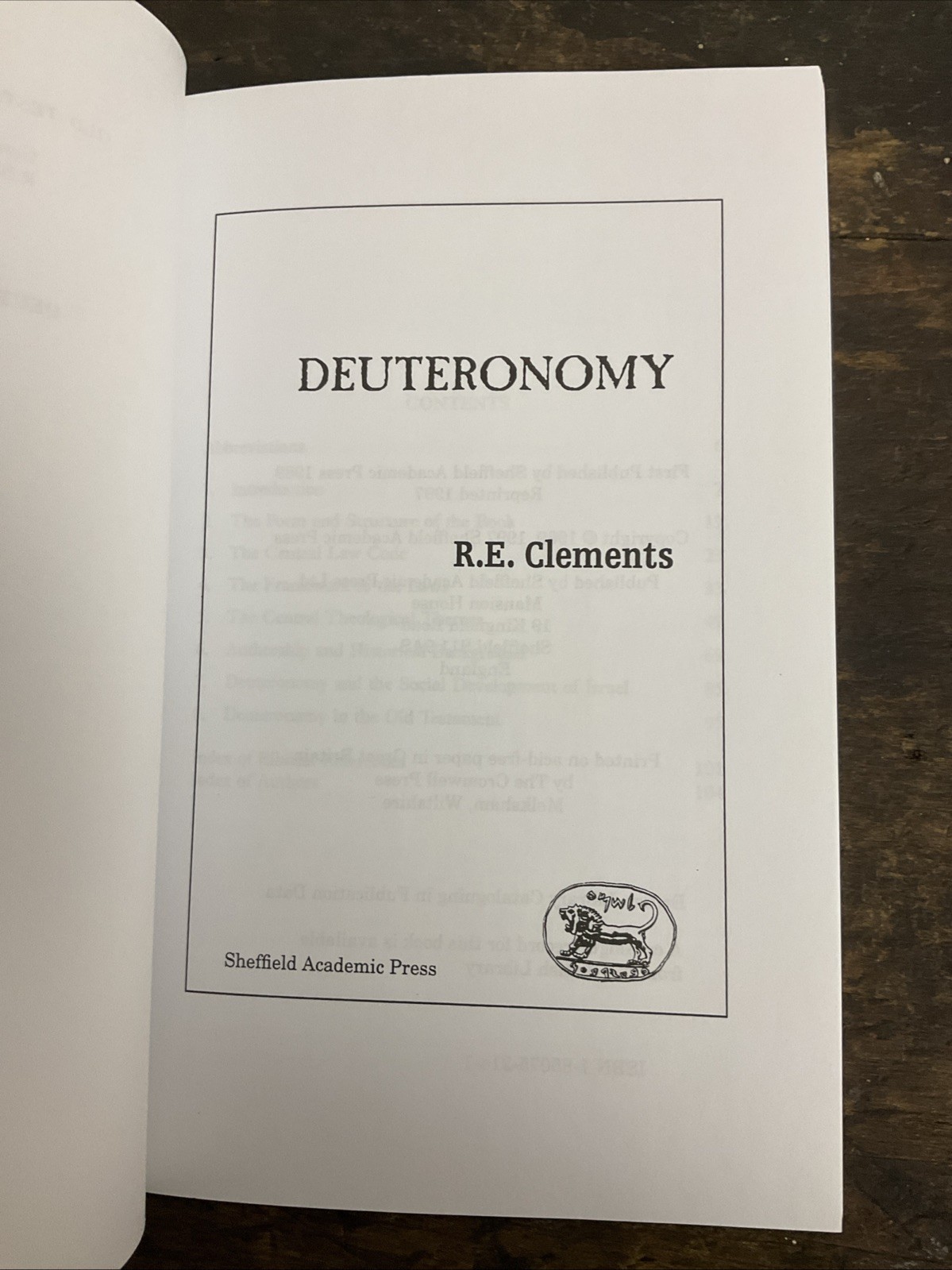Deuteronomy by R. E. Clements (1989, Uk-Trade Paper)