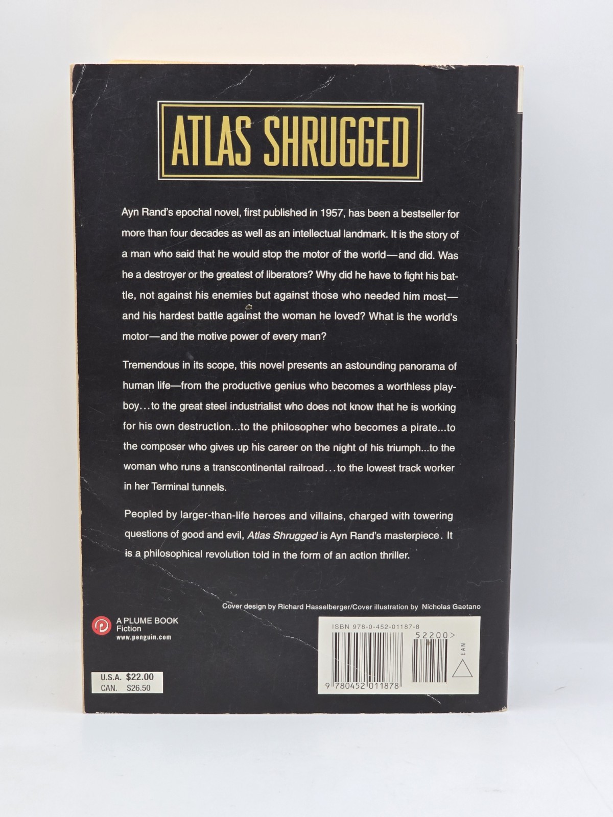 Ayn Rand Atlas Shrugged Plume Trade Paperback Gaetano Cover Uncreased 1999