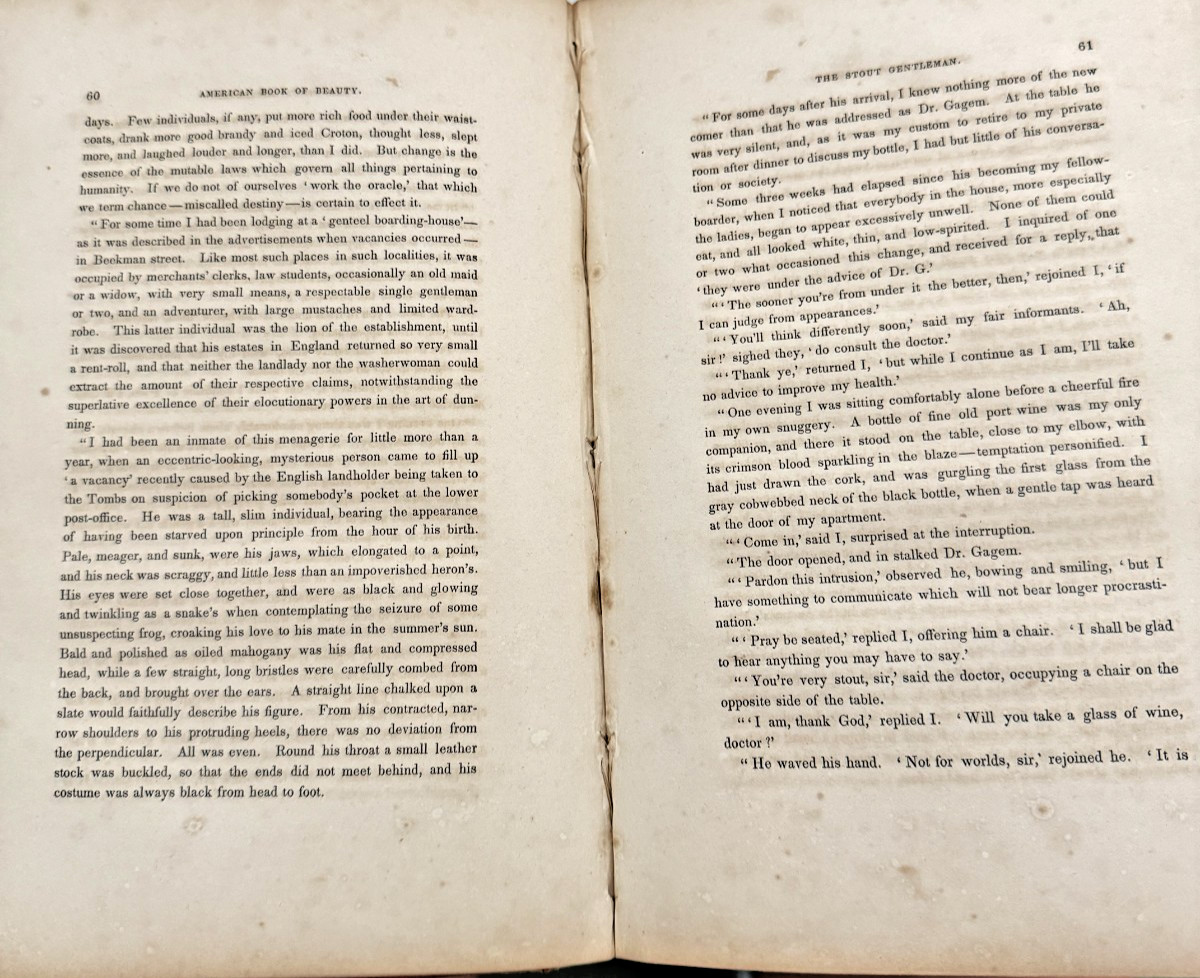 1850 The American Book of Beauty, Or, A Token of Friendship. – Gift Book