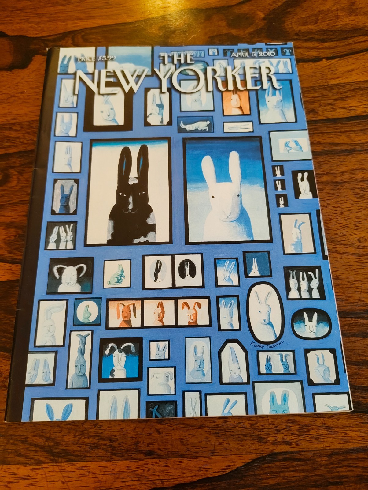 The New Yorker Magazine 5 April 2010 Cover The Bunny Family by Kathy Osborn VGC